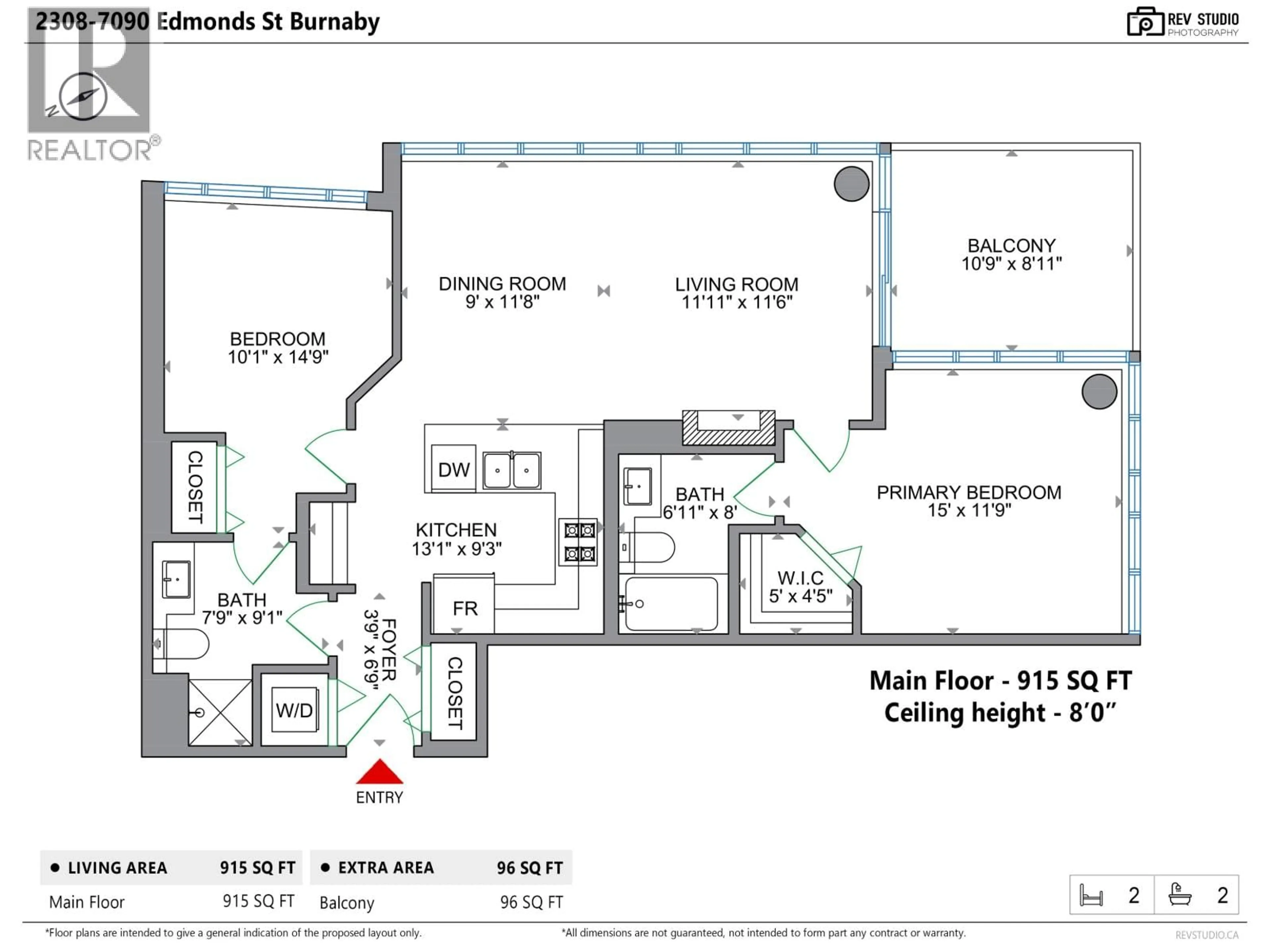 Floor plan for 2308 - 7090 EDMONDS STREET, Burnaby British Columbia V3N0C6