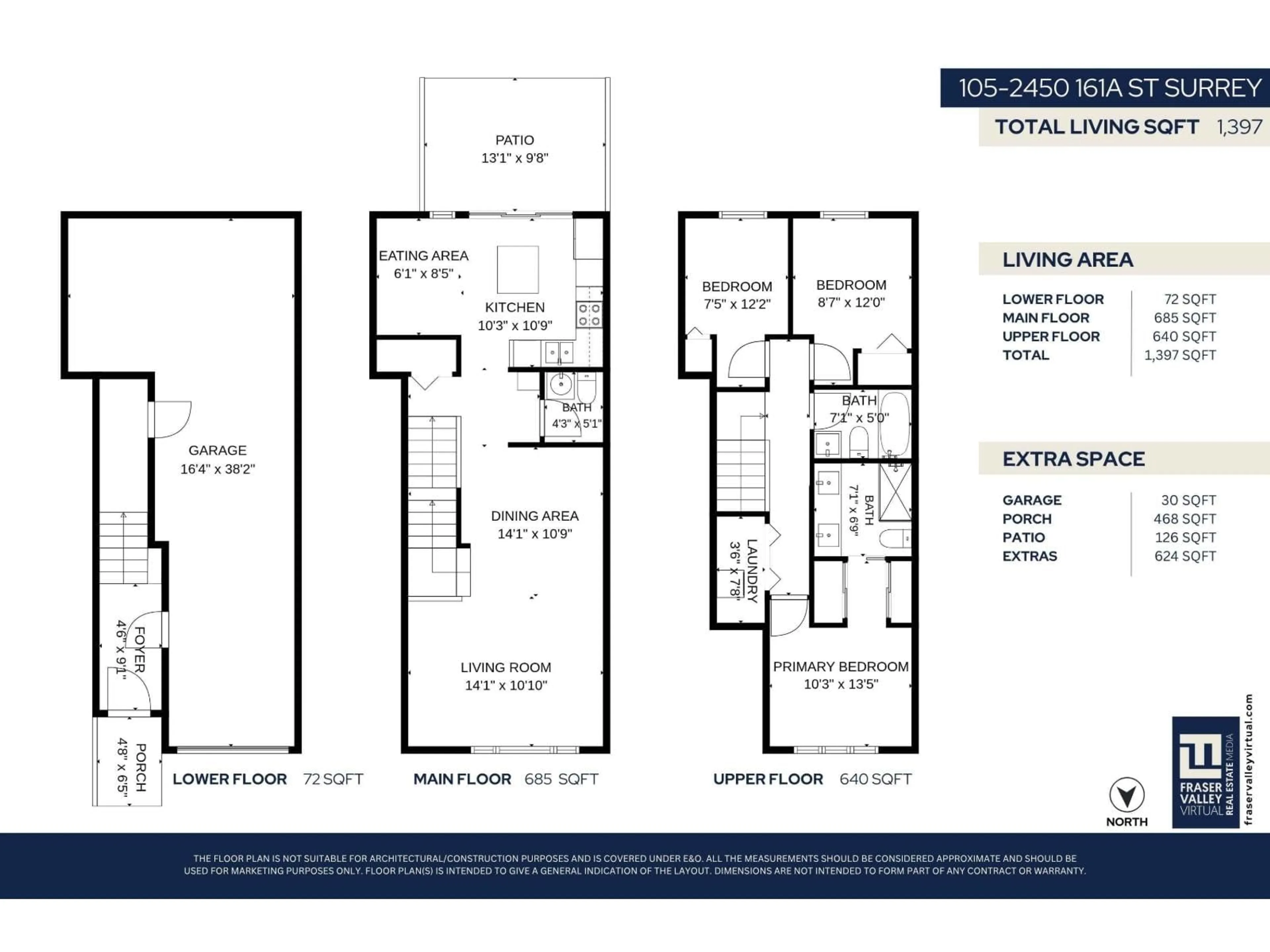 Floor plan for 105 - 2450 161A STREET, Surrey British Columbia V3Z8K4