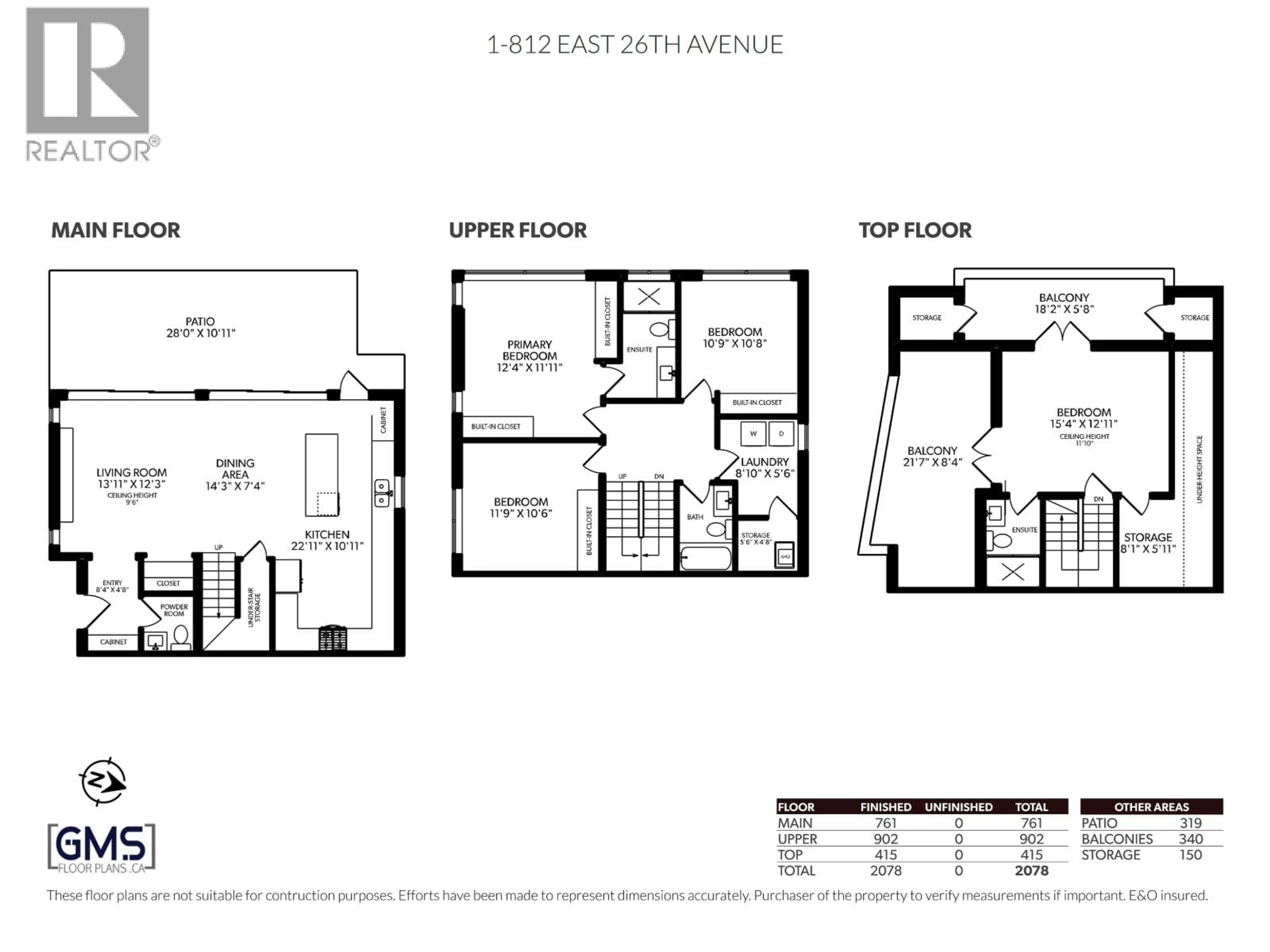 Floor plan for 1 - 812 26TH AVENUE, Vancouver British Columbia V5V2J2