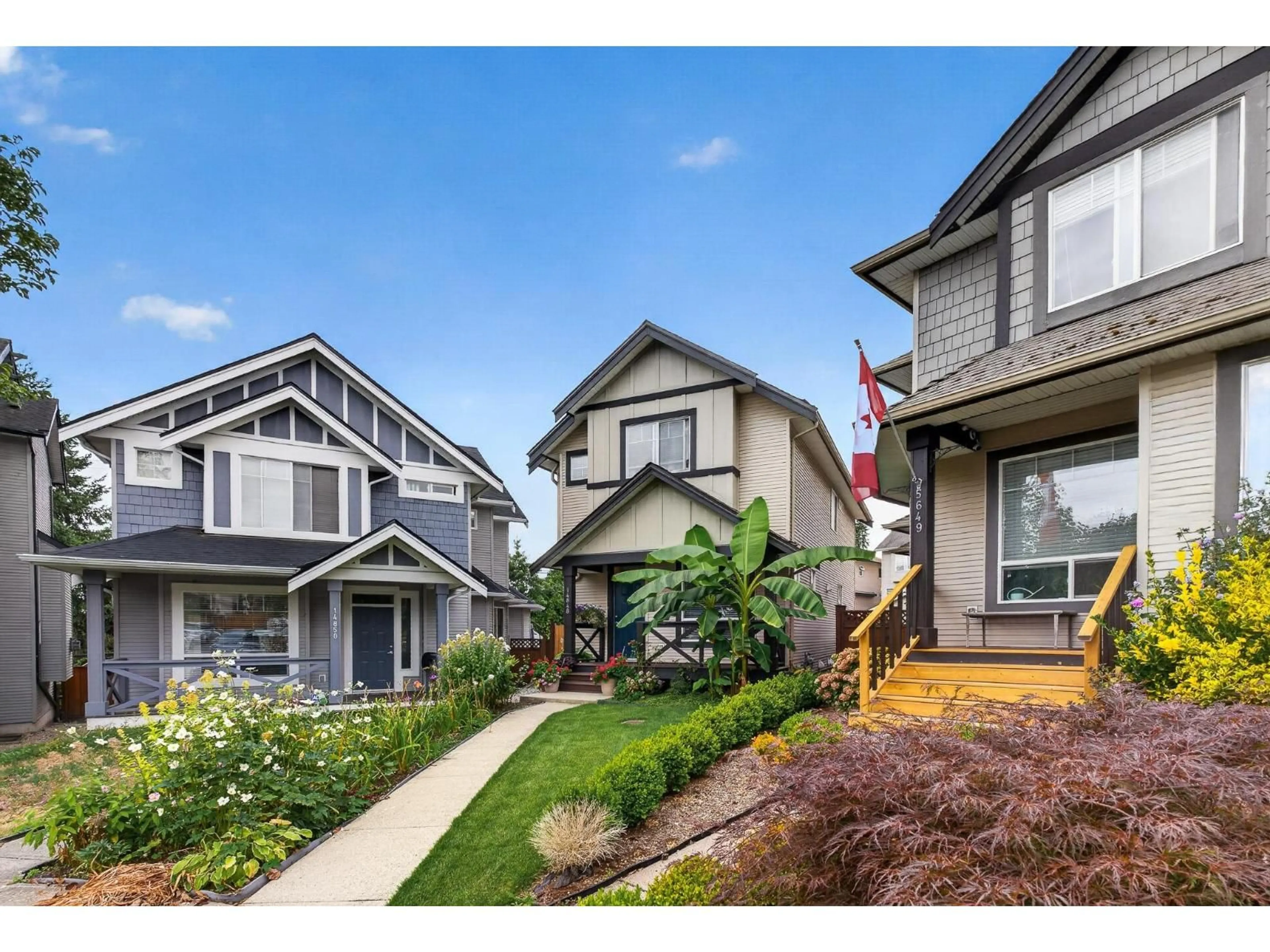 Home with vinyl exterior material, street for 14848 56A AVENUE, Surrey British Columbia V3S8X1