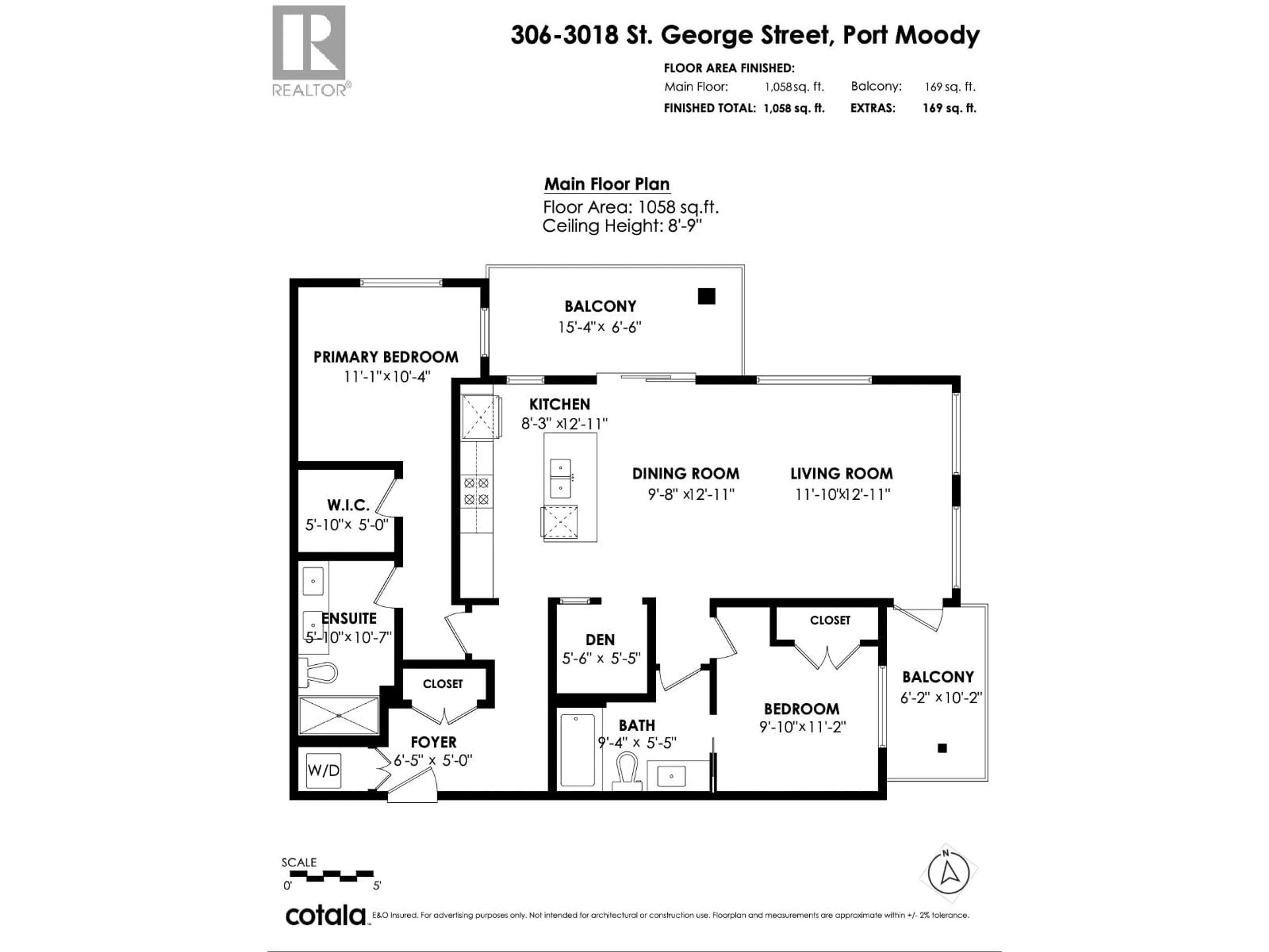 Floor plan for 306 - 3018 ST. GEORGE STREET, Port Moody British Columbia V3H0L4