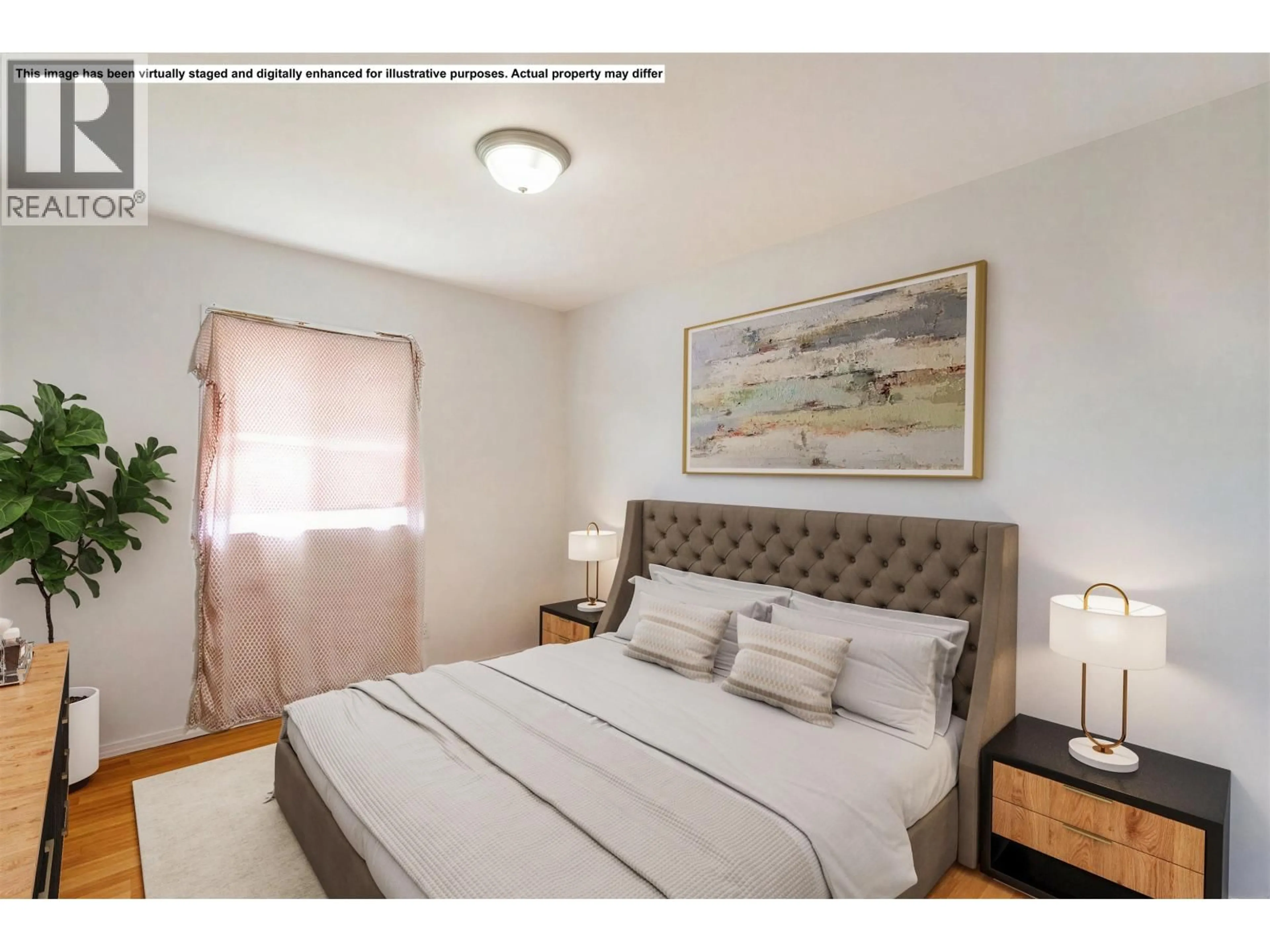 Bedroom with bed, wood/laminate floor for 8 STEIN STREET, Kitimat British Columbia V8C1J1