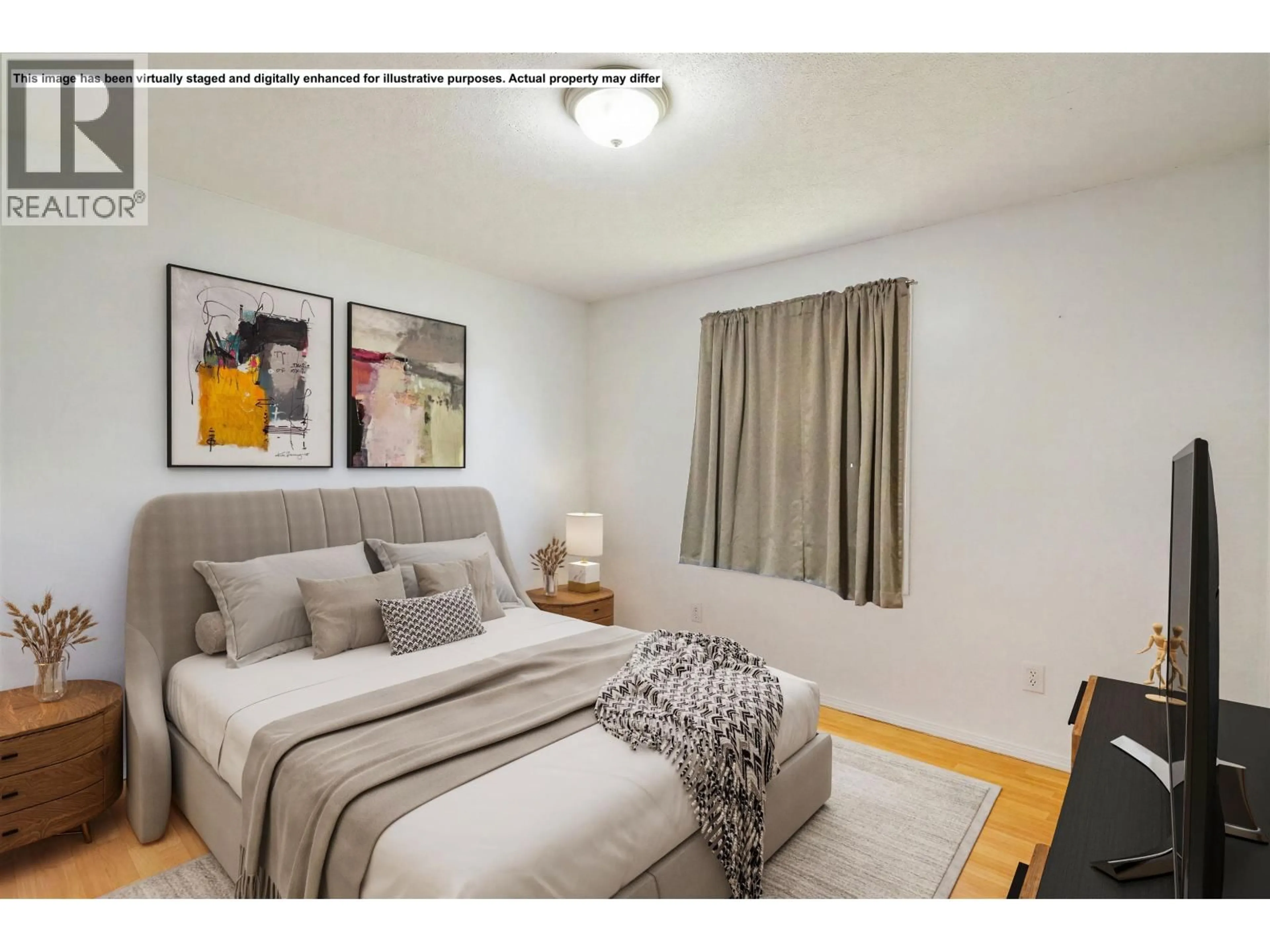 Bedroom with bed, wood/laminate floor for 8 STEIN STREET, Kitimat British Columbia V8C1J1