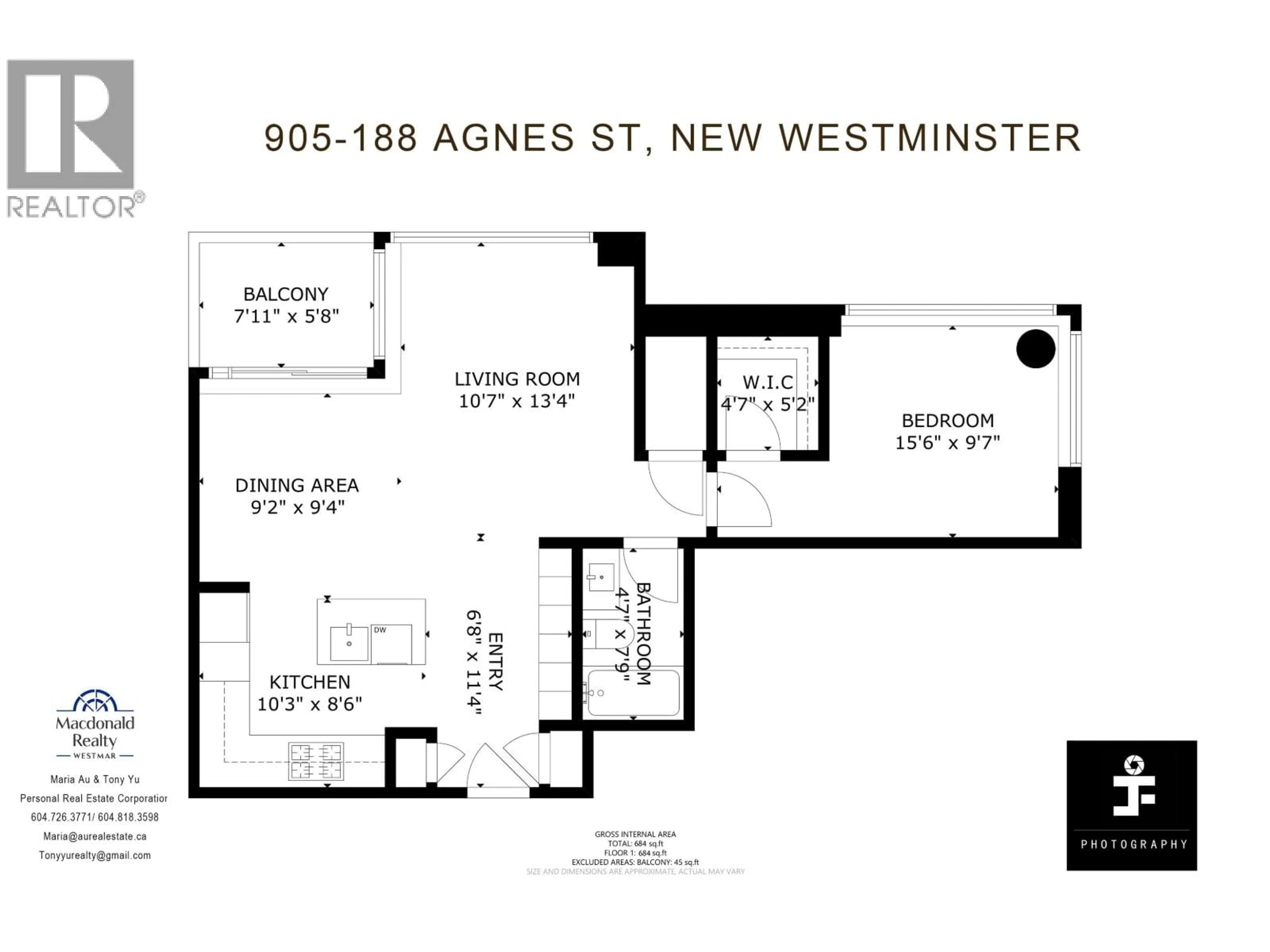 Floor plan for 905 - 188 AGNES STREET, New Westminster British Columbia V3L0H6