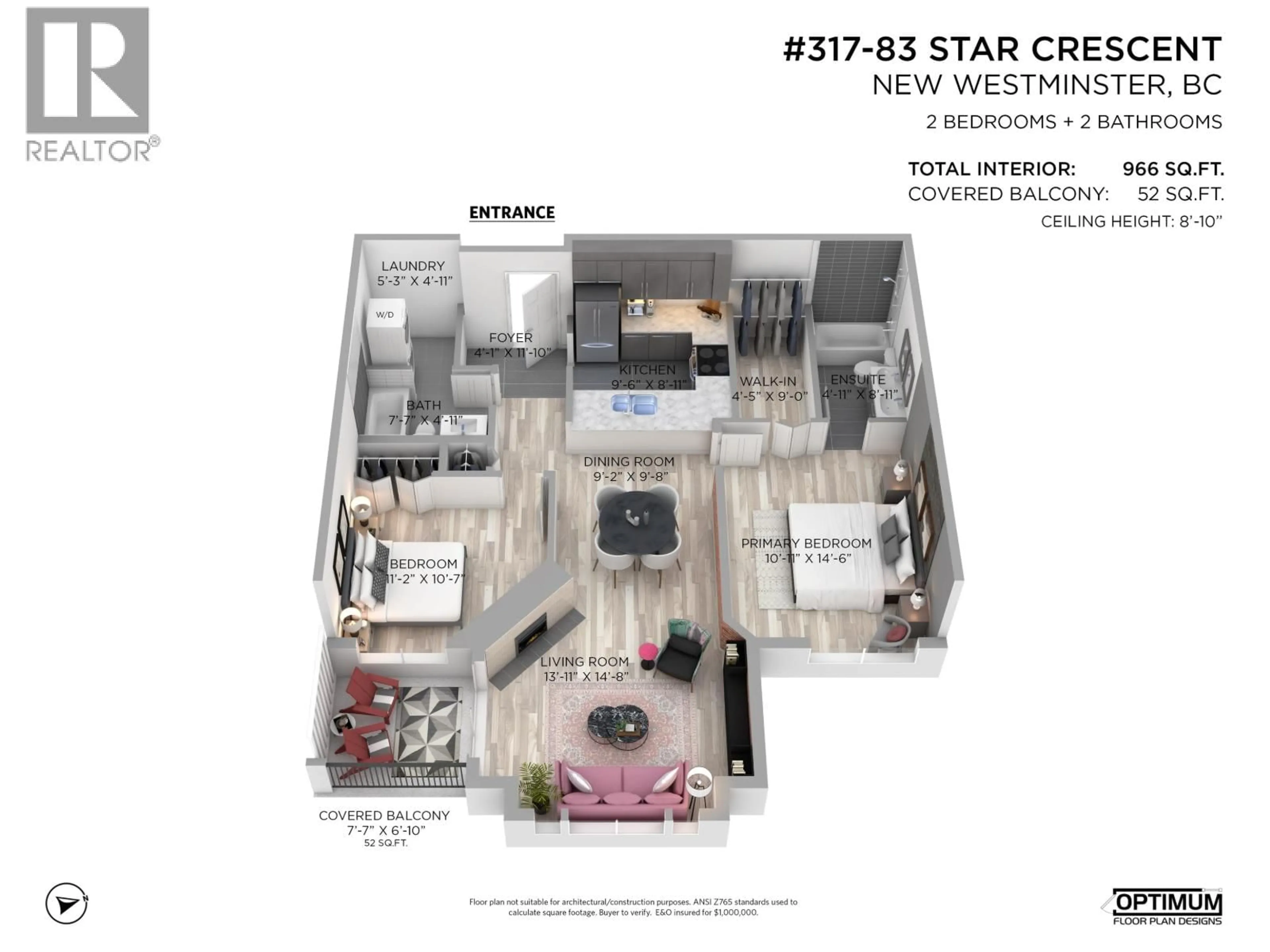 Floor plan for 317 - 83 STAR CRESCENT, New Westminster British Columbia V3M6X8