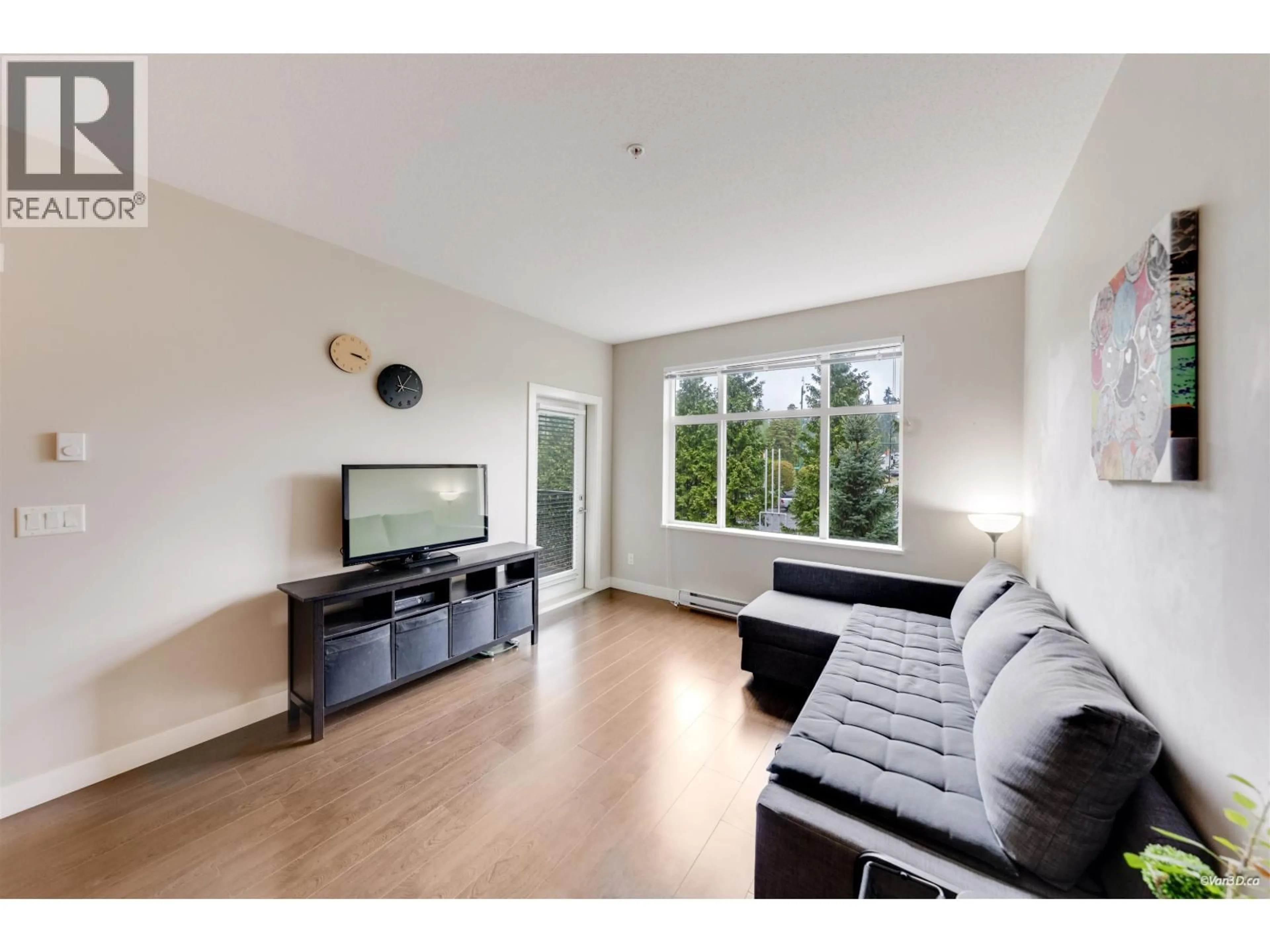 Living room with furniture, wood/laminate floor for 1308 - 963 CHARLAND AVENUE, Coquitlam British Columbia V3K0E2