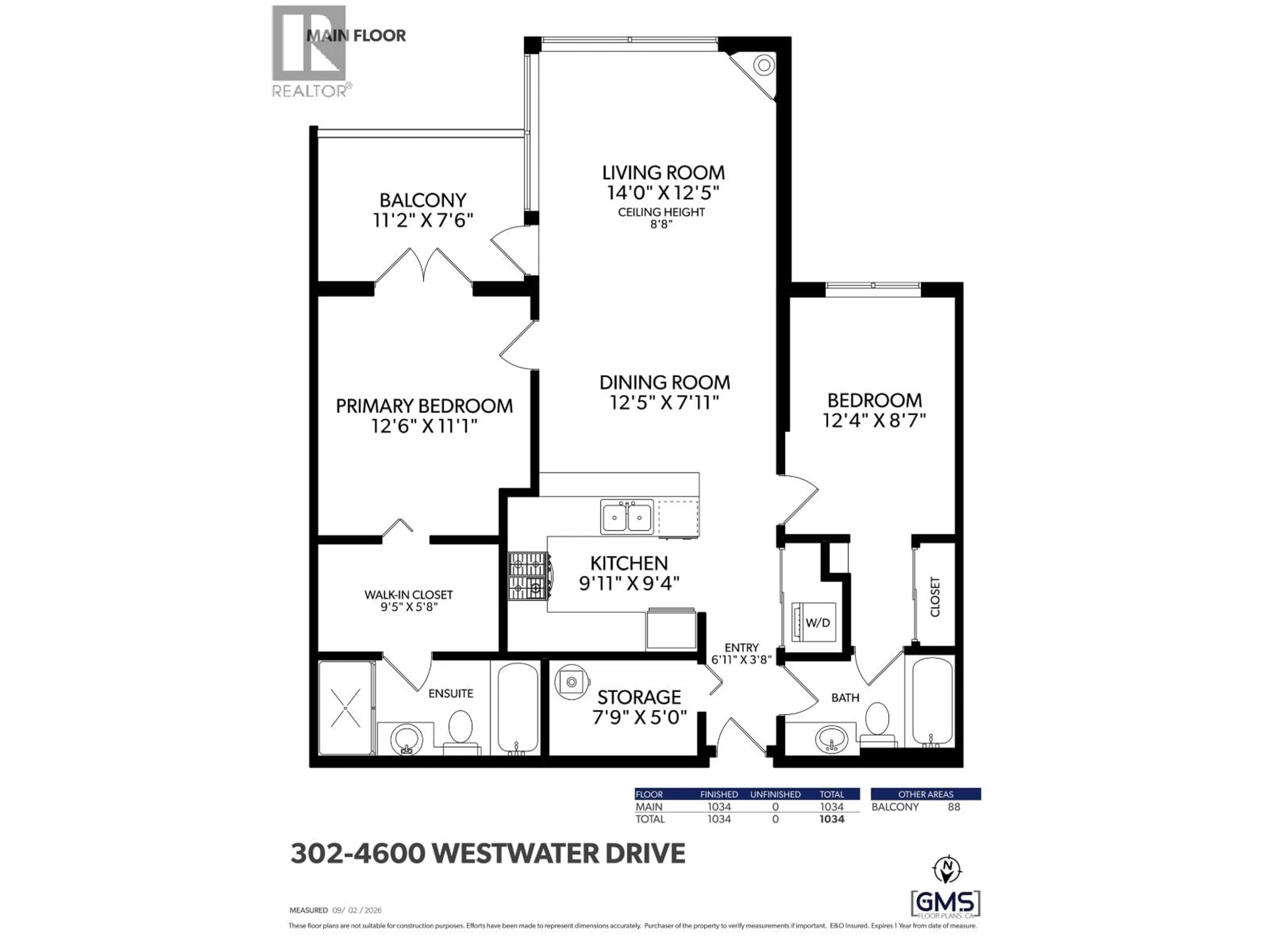 Floor plan for 302 - 4600 WESTWATER DRIVE, Richmond British Columbia V7E6S2