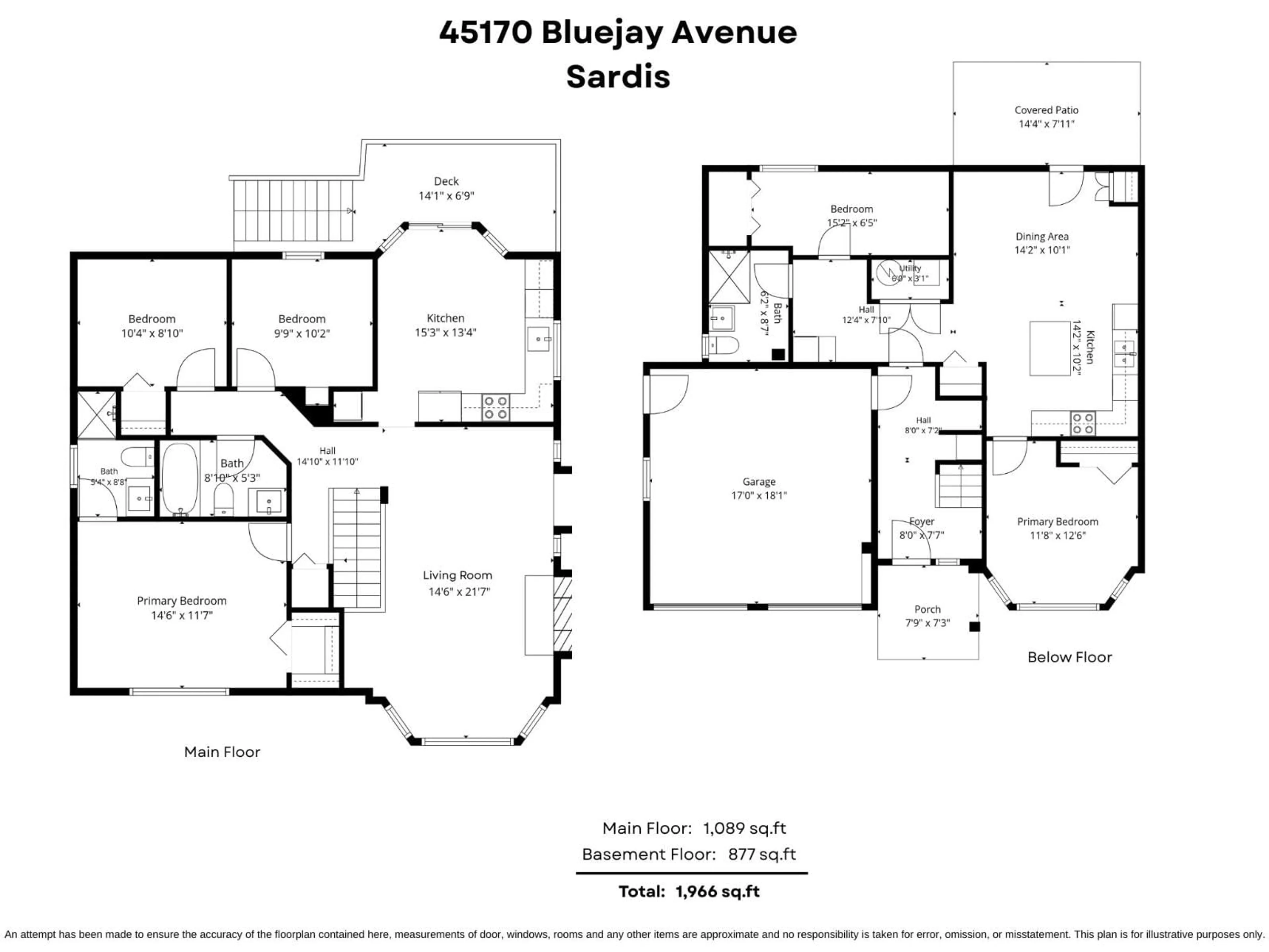 Floor plan for 45170 BLUEJAY AVENUE, Sardis British Columbia V2R2V2