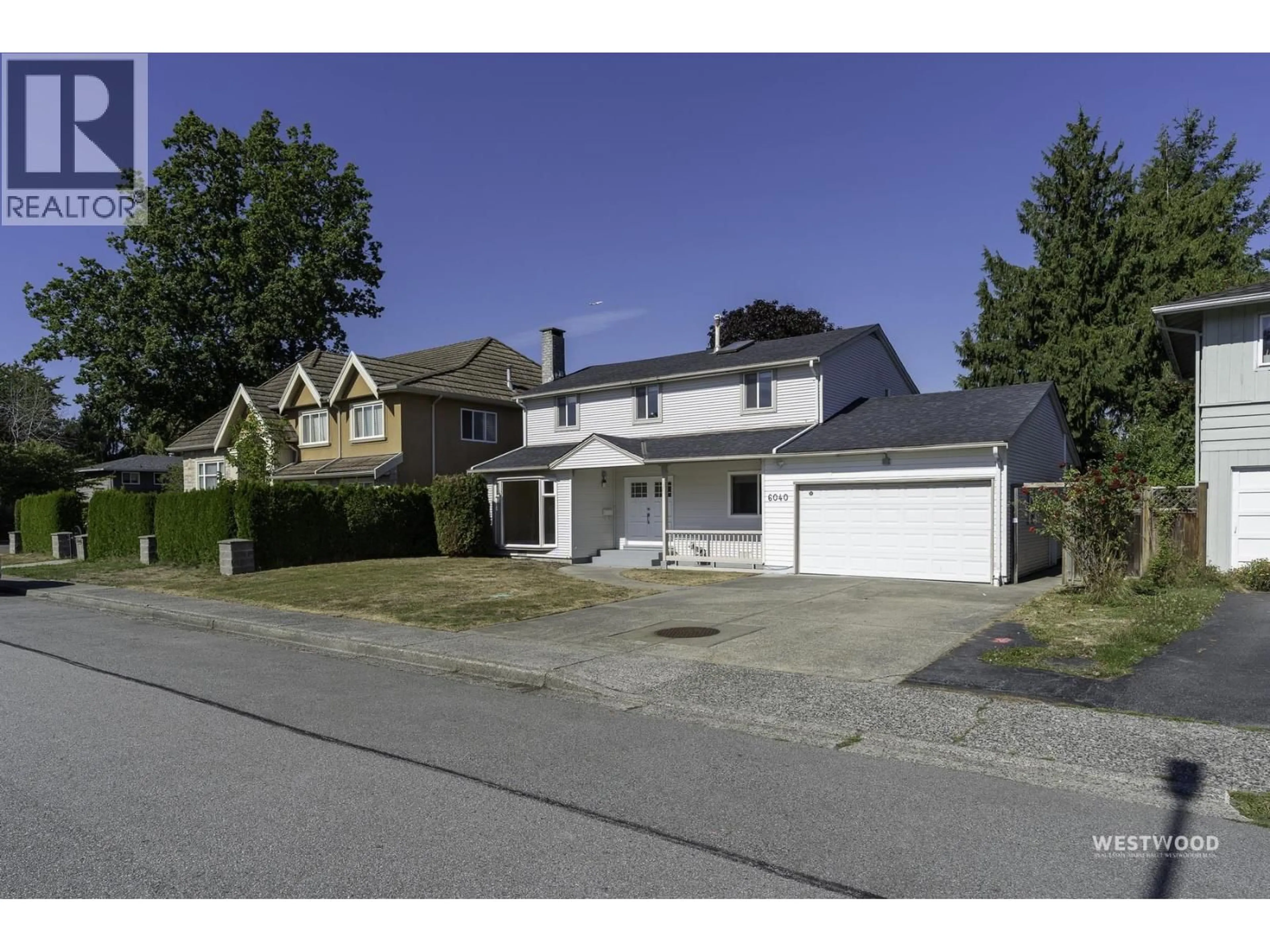 A pic from outside/outdoor area/front of a property/back of a property/a pic from drone, street for 6040 MARA CRESCENT, Richmond British Columbia V7C2P9