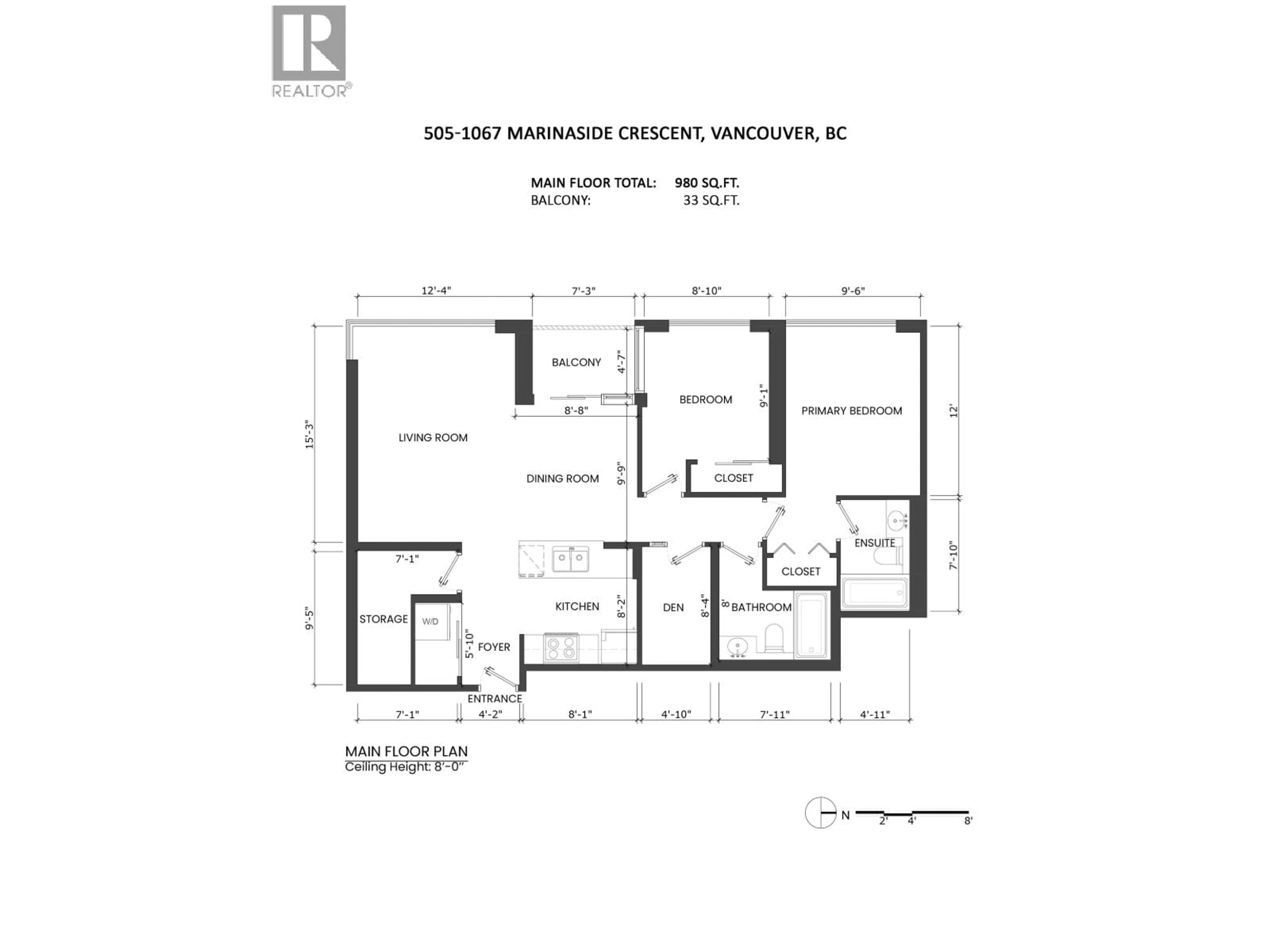 Floor plan for 505 - 1067 MARINASIDE CRESCENT, Vancouver British Columbia V6Z3A4