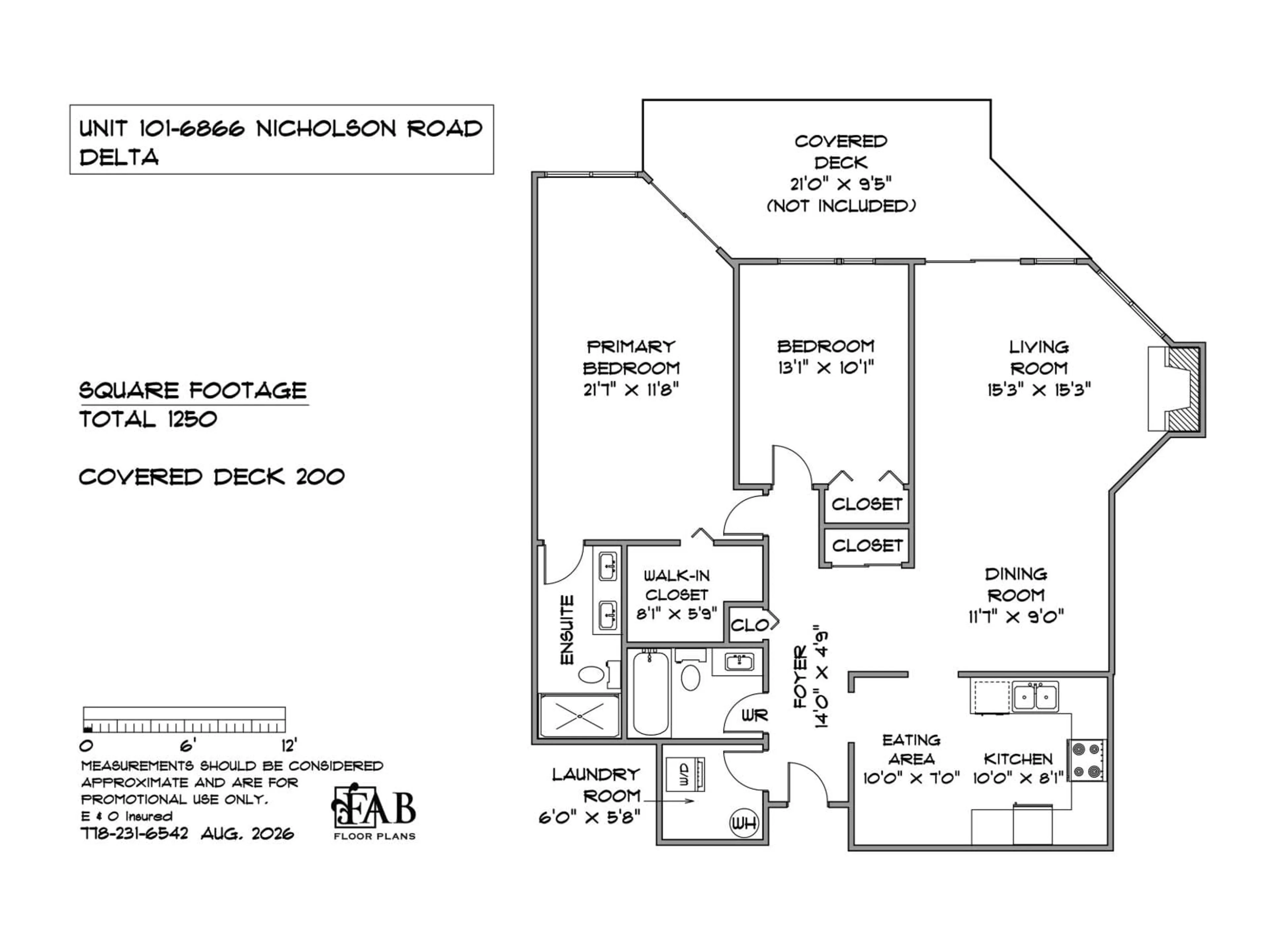 Floor plan for 101 - 6866 NICHOLSON ROAD, Delta British Columbia V4E3M6