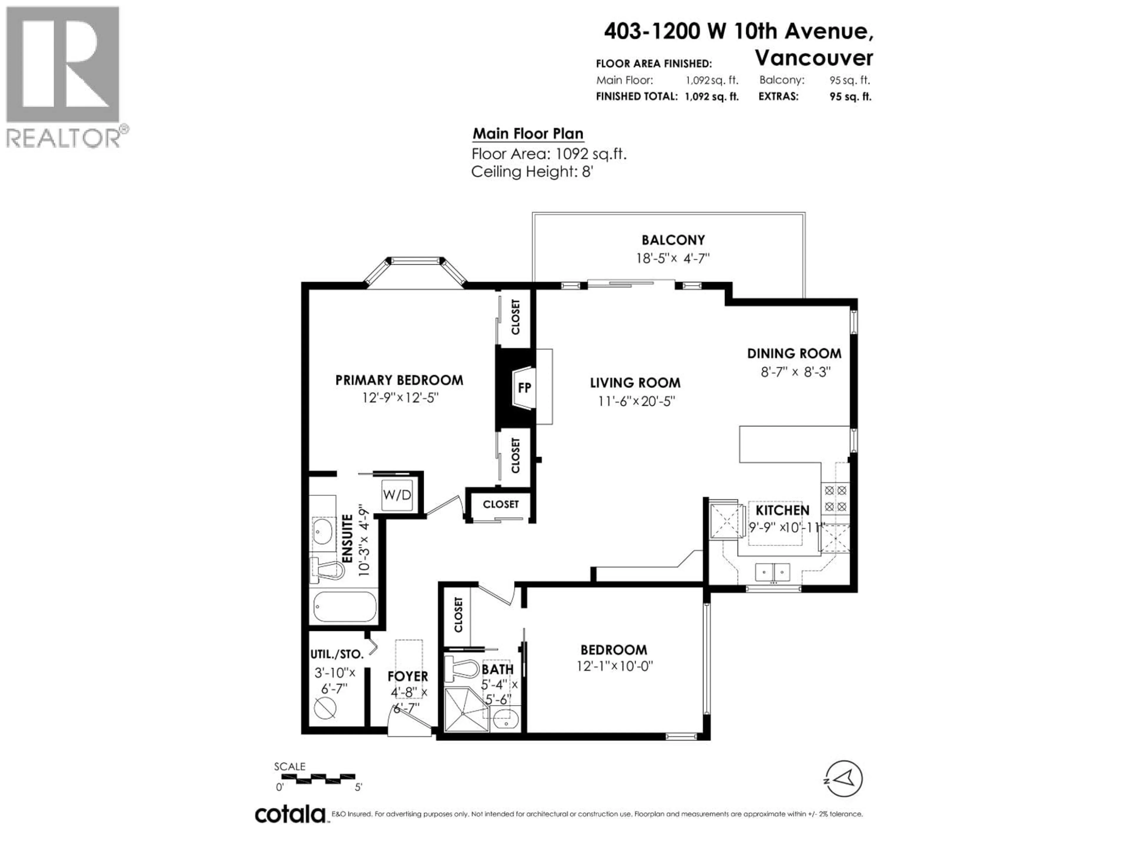 Floor plan for 403 - 1200 10TH AVENUE, Vancouver British Columbia V6H1J3
