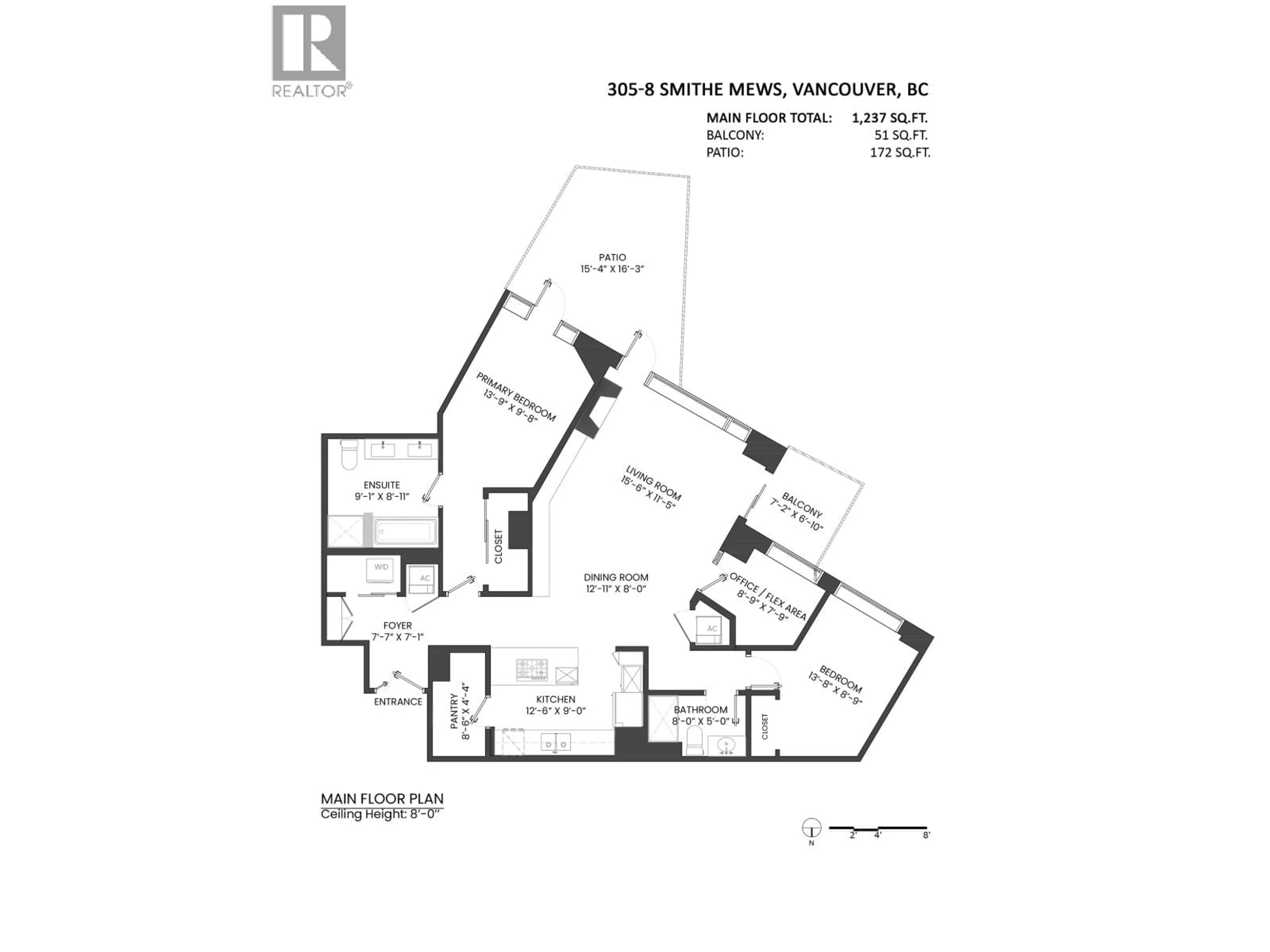 Floor plan for 305 - 8 SMITHE MEWS, Vancouver British Columbia V6B0A5