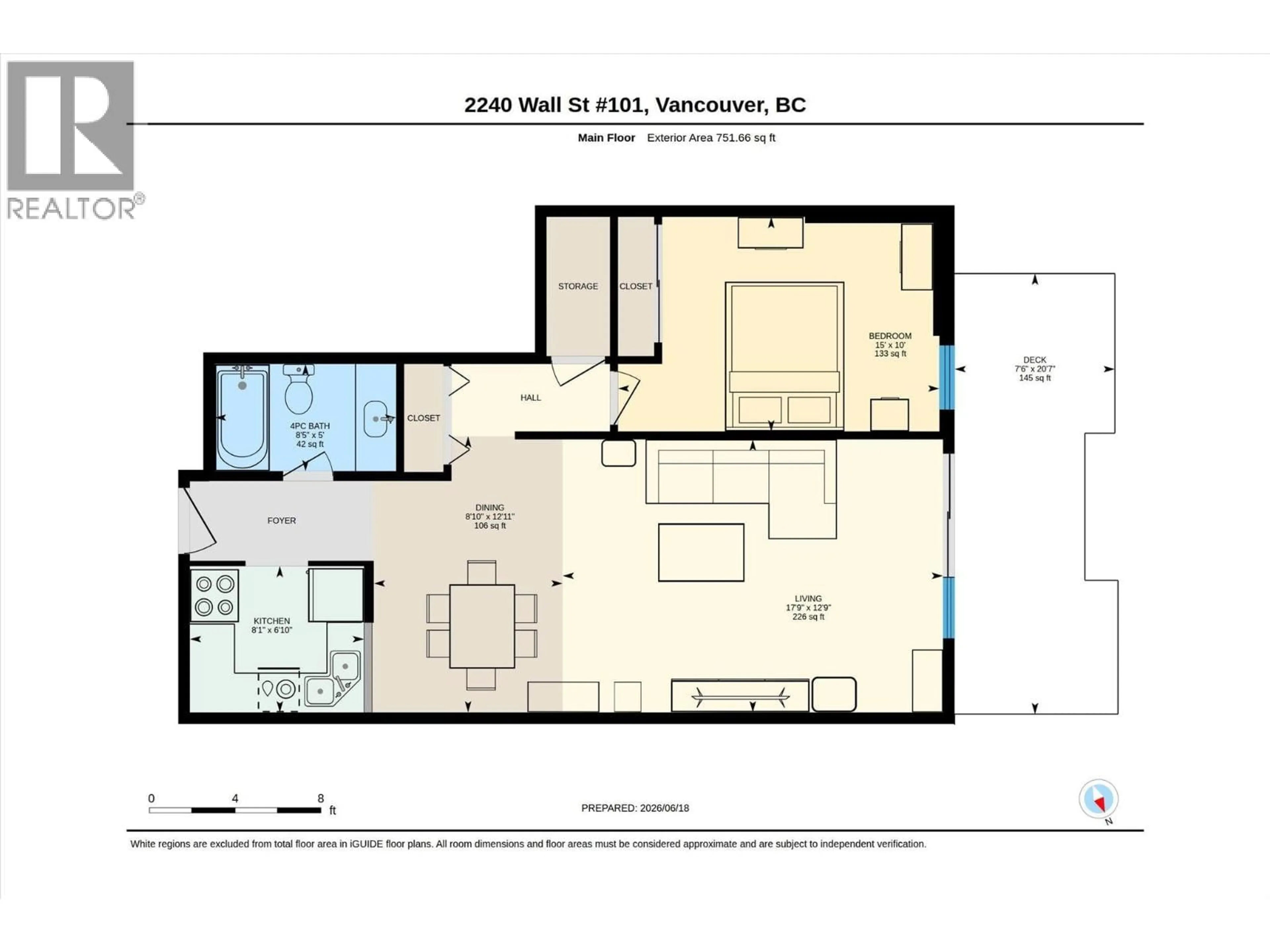 Floor plan for 101 - 2240 WALL STREET, Vancouver British Columbia V5L1B6