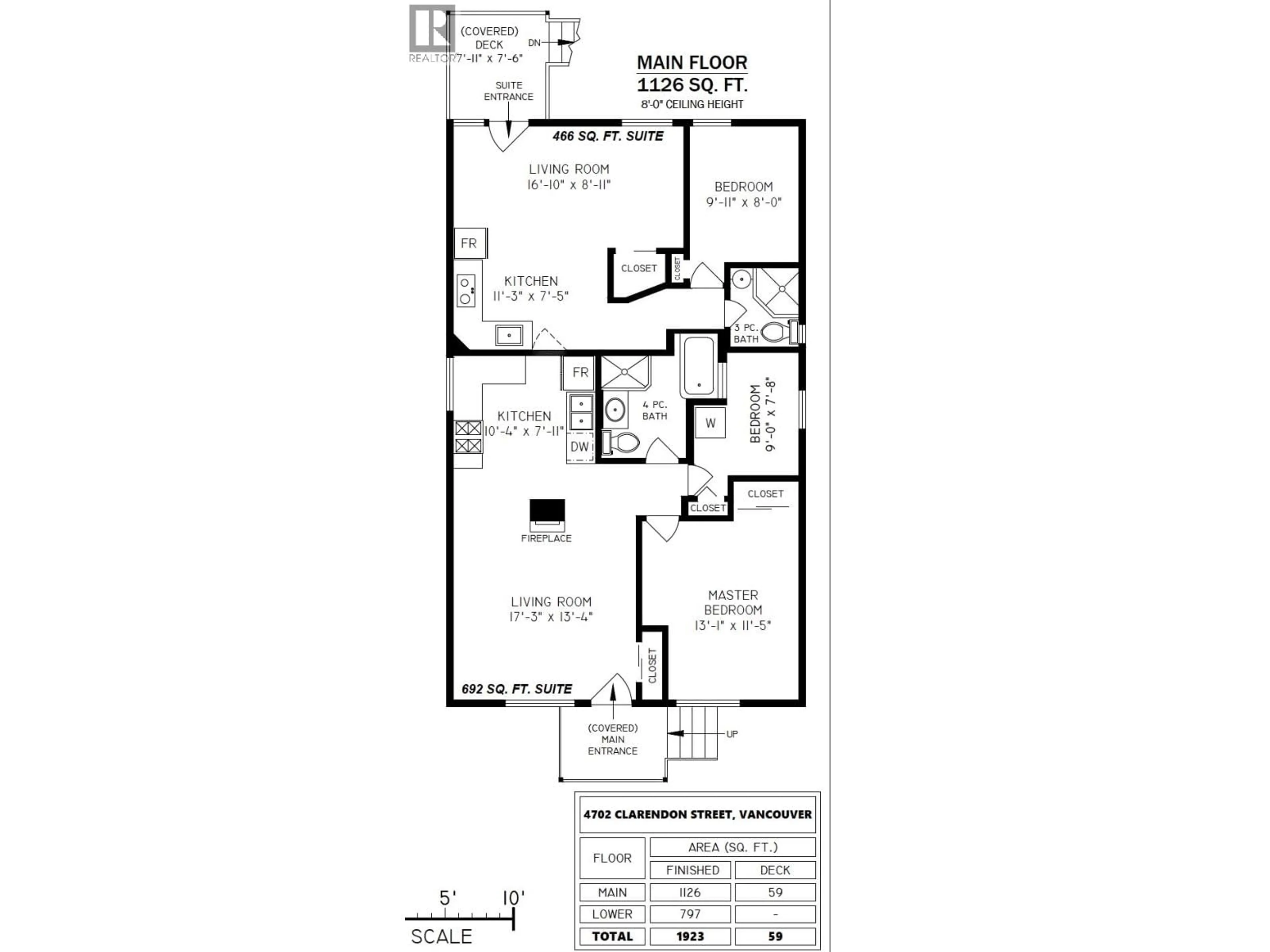 Floor plan for 4702 CLARENDON STREET, Vancouver British Columbia V5R3J1
