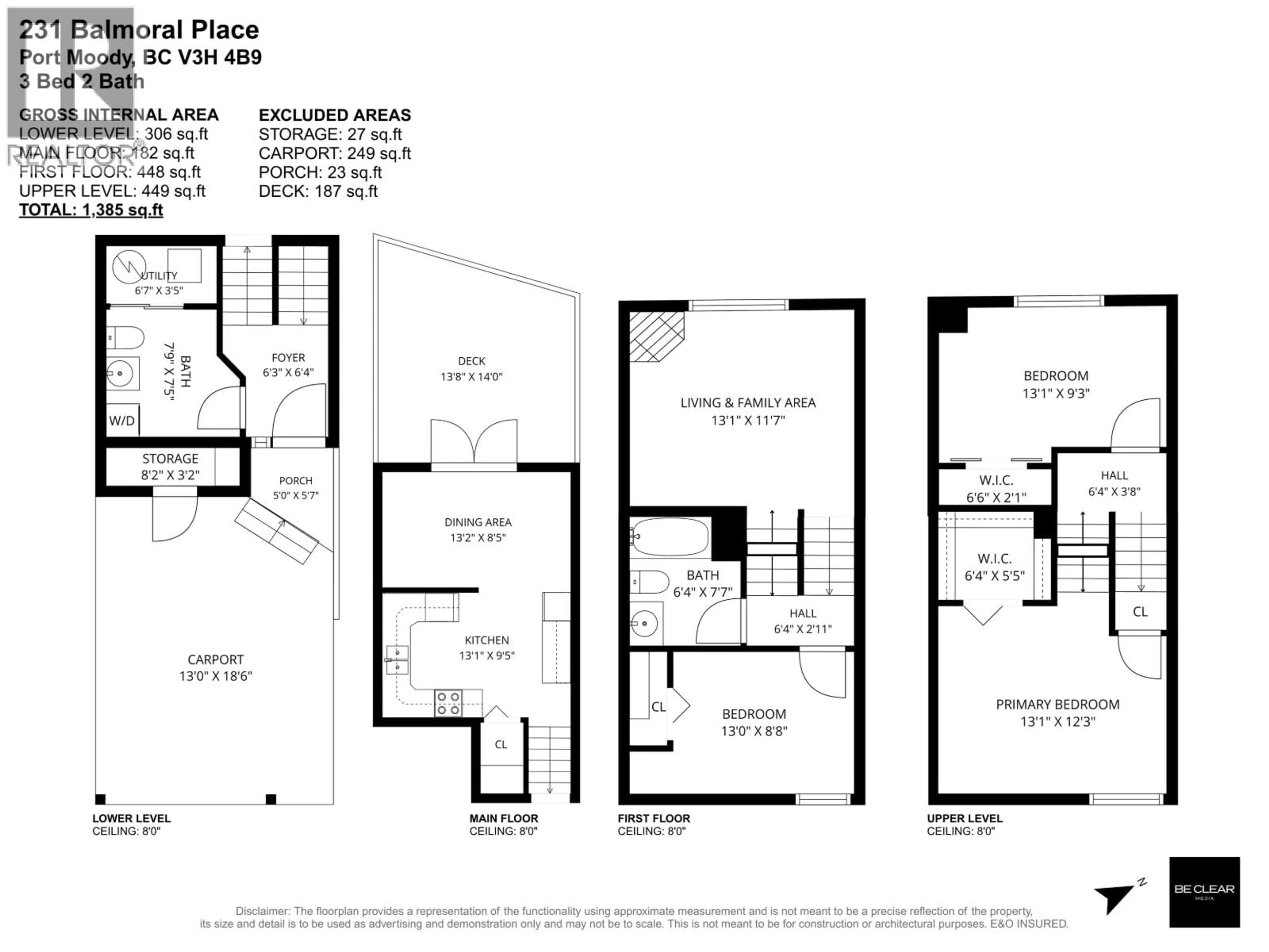Floor plan for 231 BALMORAL PLACE, Port Moody British Columbia V3H4B9