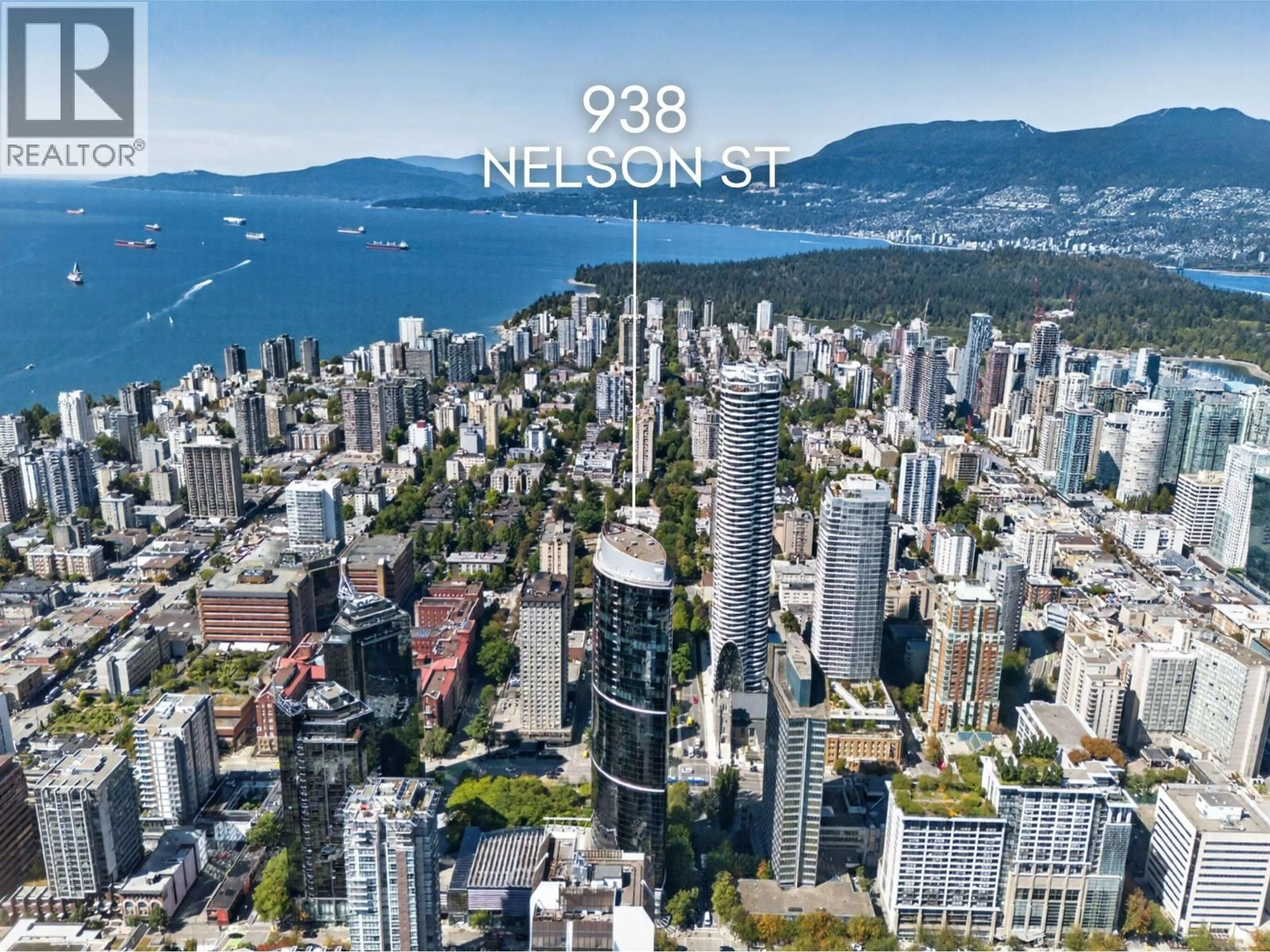 A pic from outside/outdoor area/front of a property/back of a property/a pic from drone, city buildings view from balcony for 3103 - 938 NELSON STREET, Vancouver British Columbia V6Z3A7