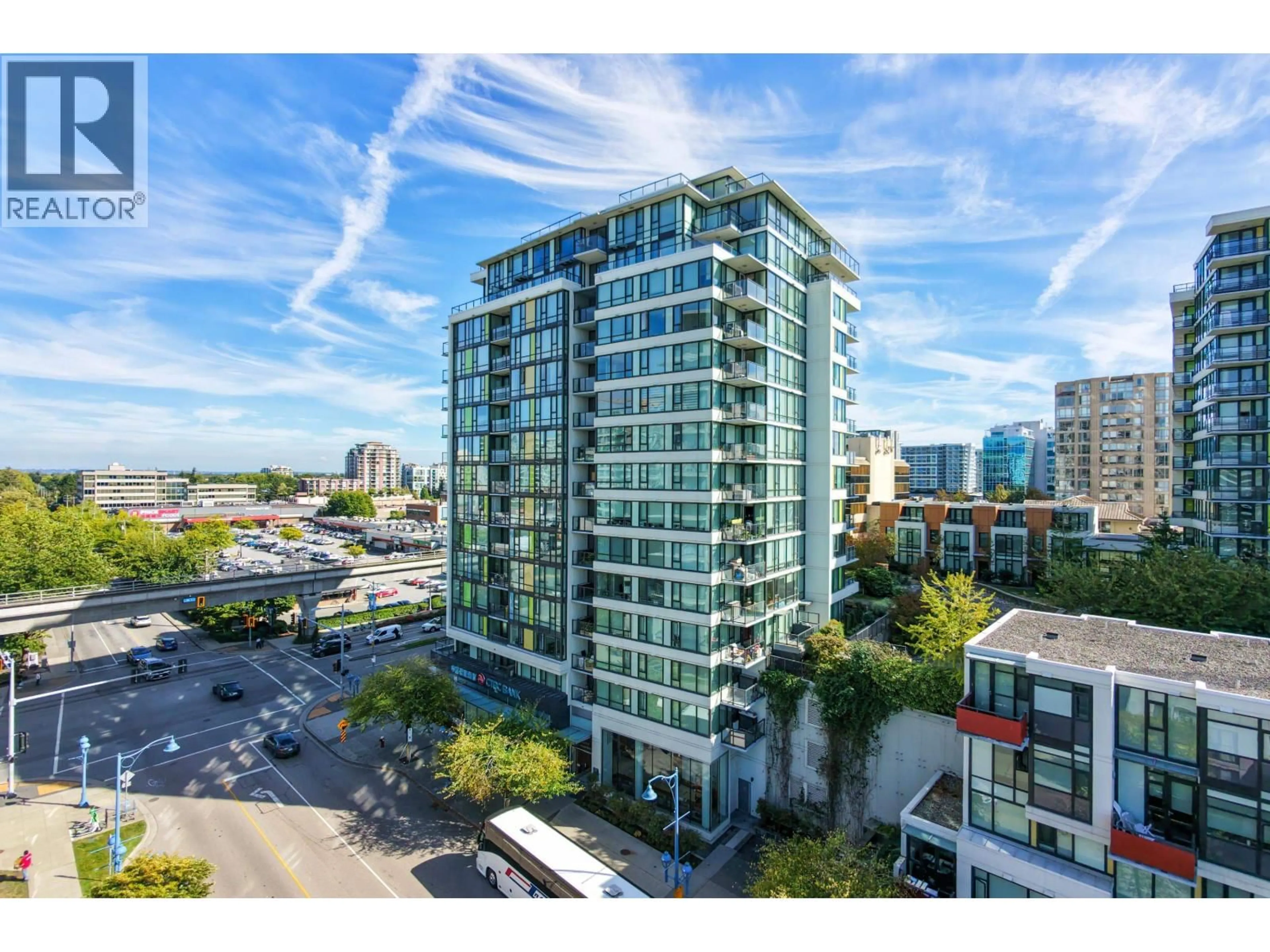 A pic from outside/outdoor area/front of a property/back of a property/a pic from drone, city buildings view from balcony for PH1 - 7988 ACKROYD ROAD, Richmond British Columbia V6X0K6
