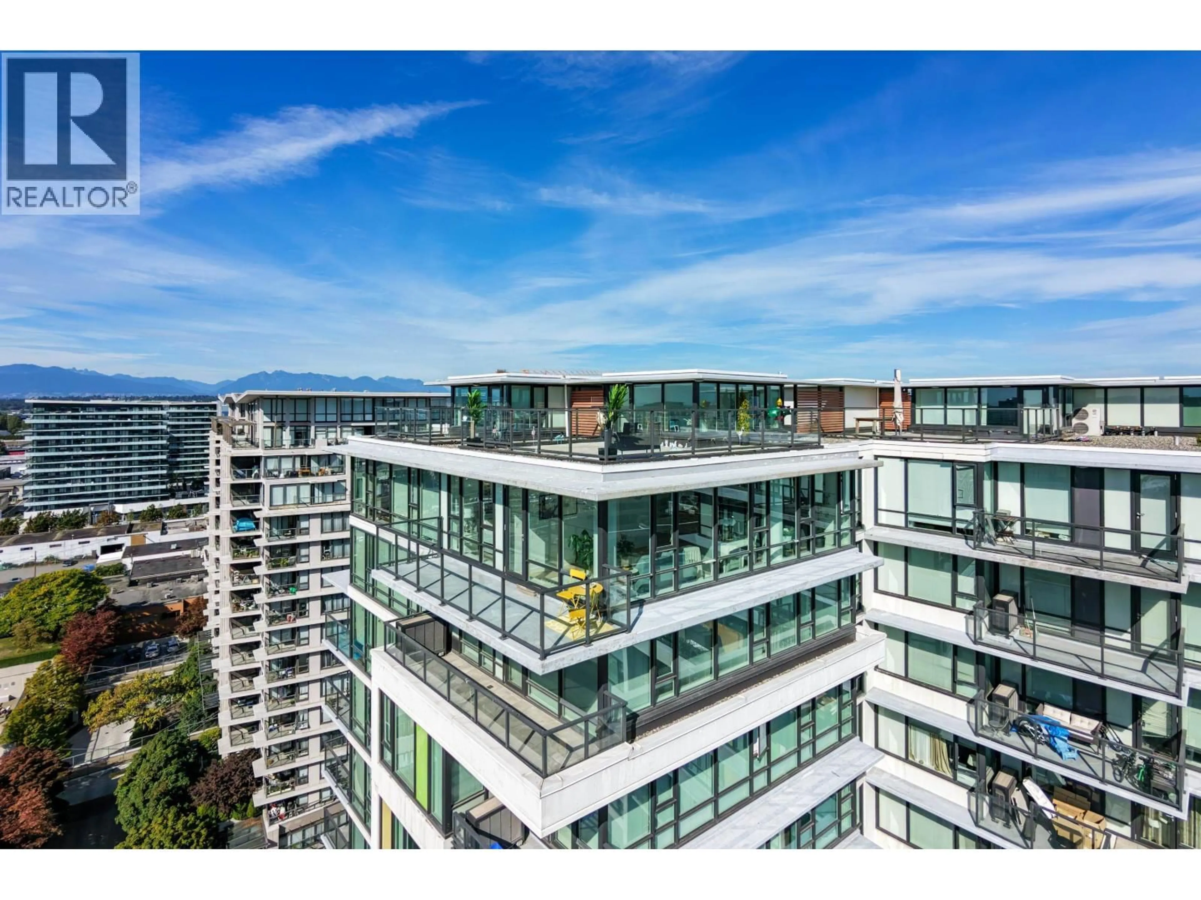 A pic from outside/outdoor area/front of a property/back of a property/a pic from drone, city buildings view from balcony for PH1 - 7988 ACKROYD ROAD, Richmond British Columbia V6X0K6