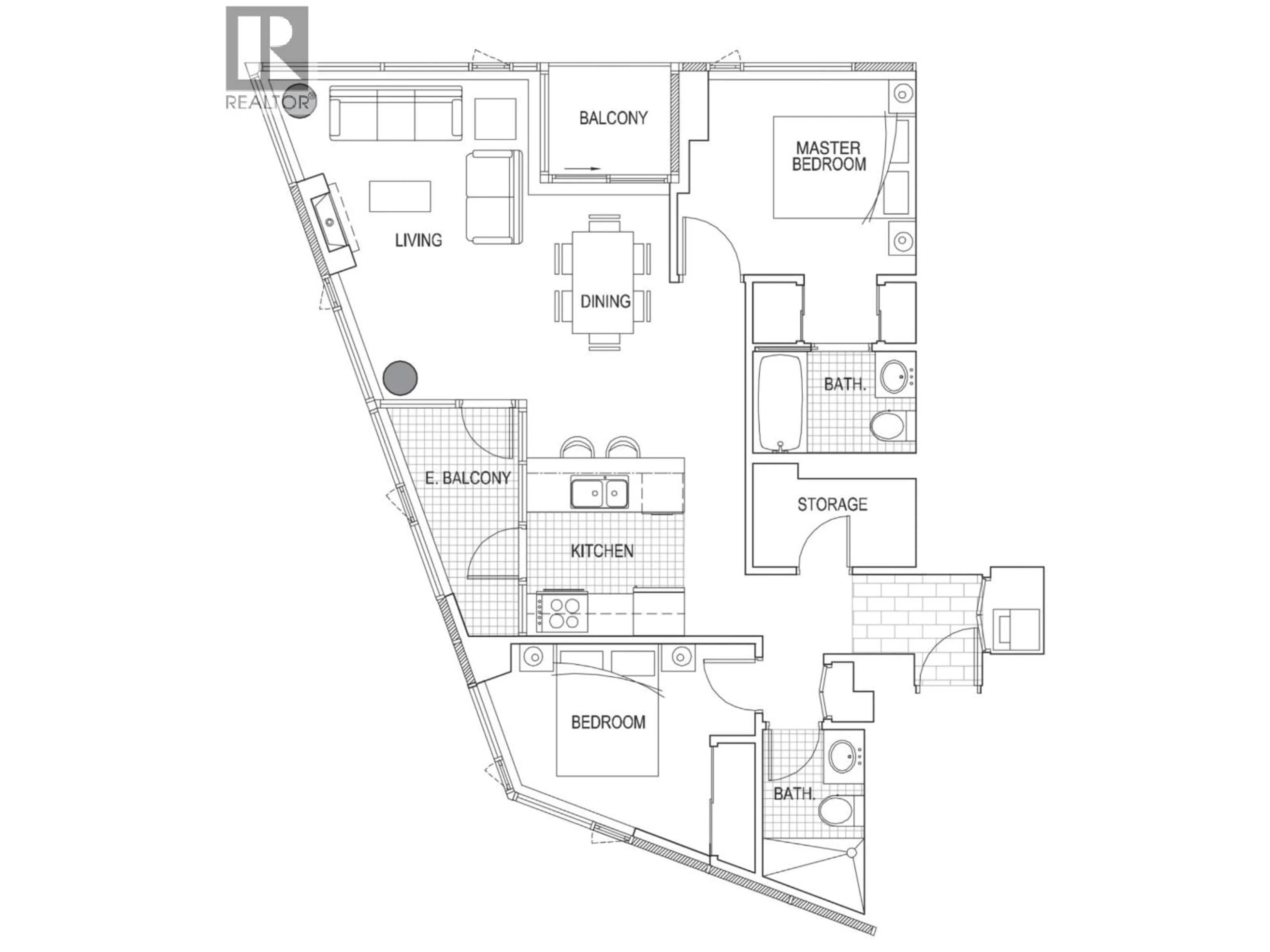 Floor plan for 3201 - 1188 PENDER STREET, Vancouver British Columbia V6E0A2
