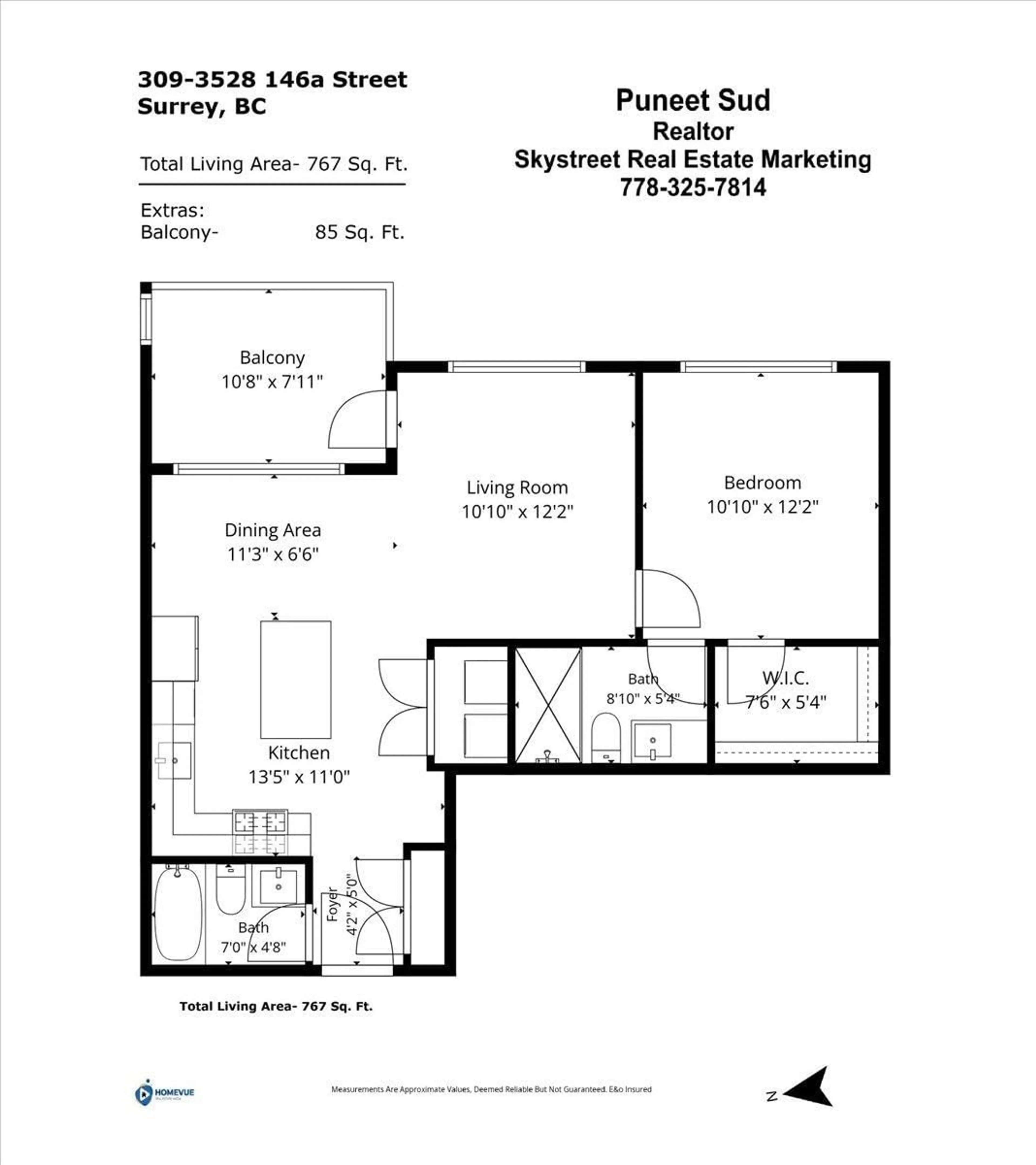 Floor plan for 309 - 3528 146A STREET, Surrey British Columbia V4P0H4