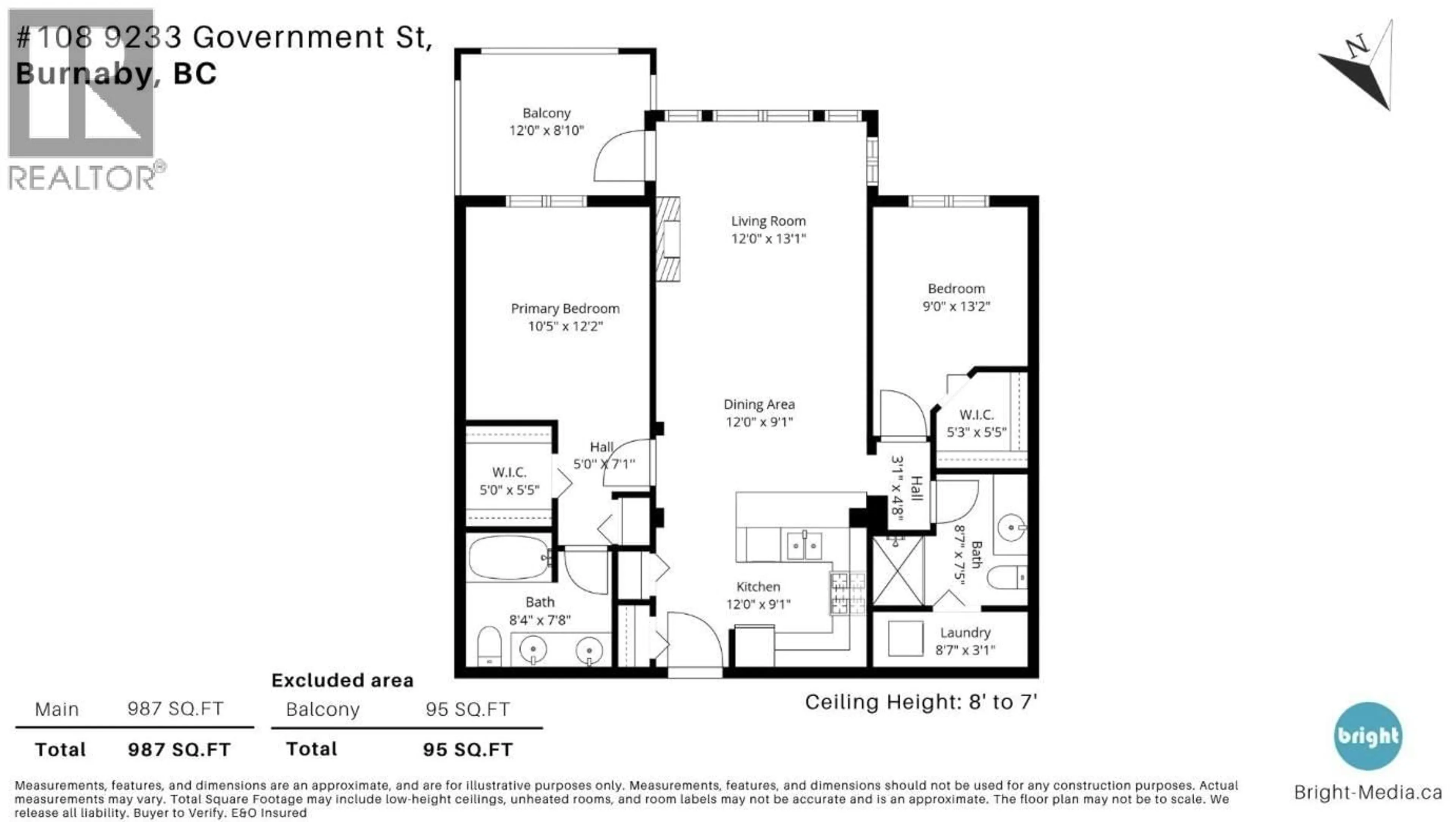 Floor plan for 108 - 9233 GOVERNMENT STREET, Burnaby British Columbia V3N0A3