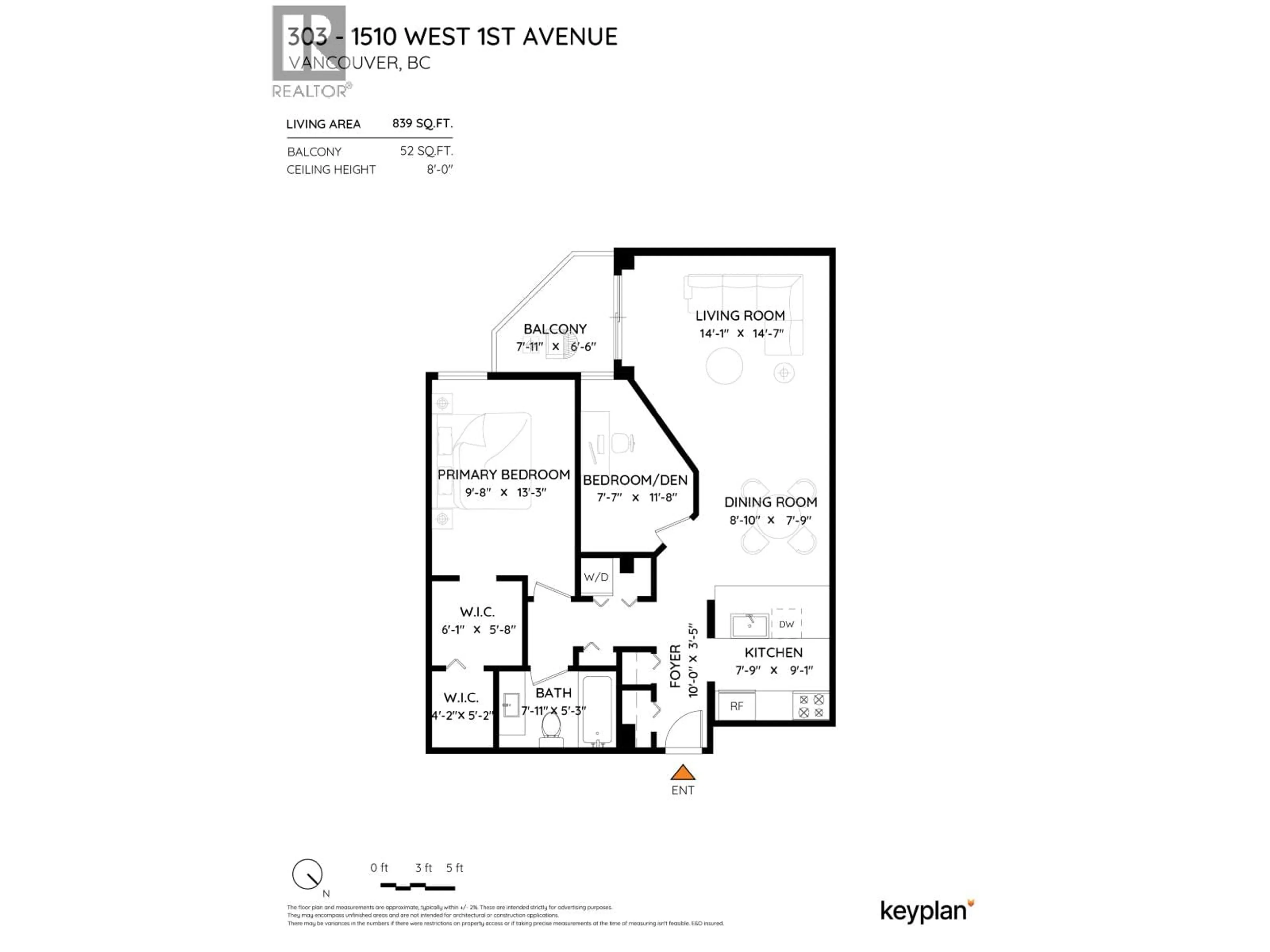Floor plan for 303 - 1510 1ST AVENUE, Vancouver British Columbia V6J4S3