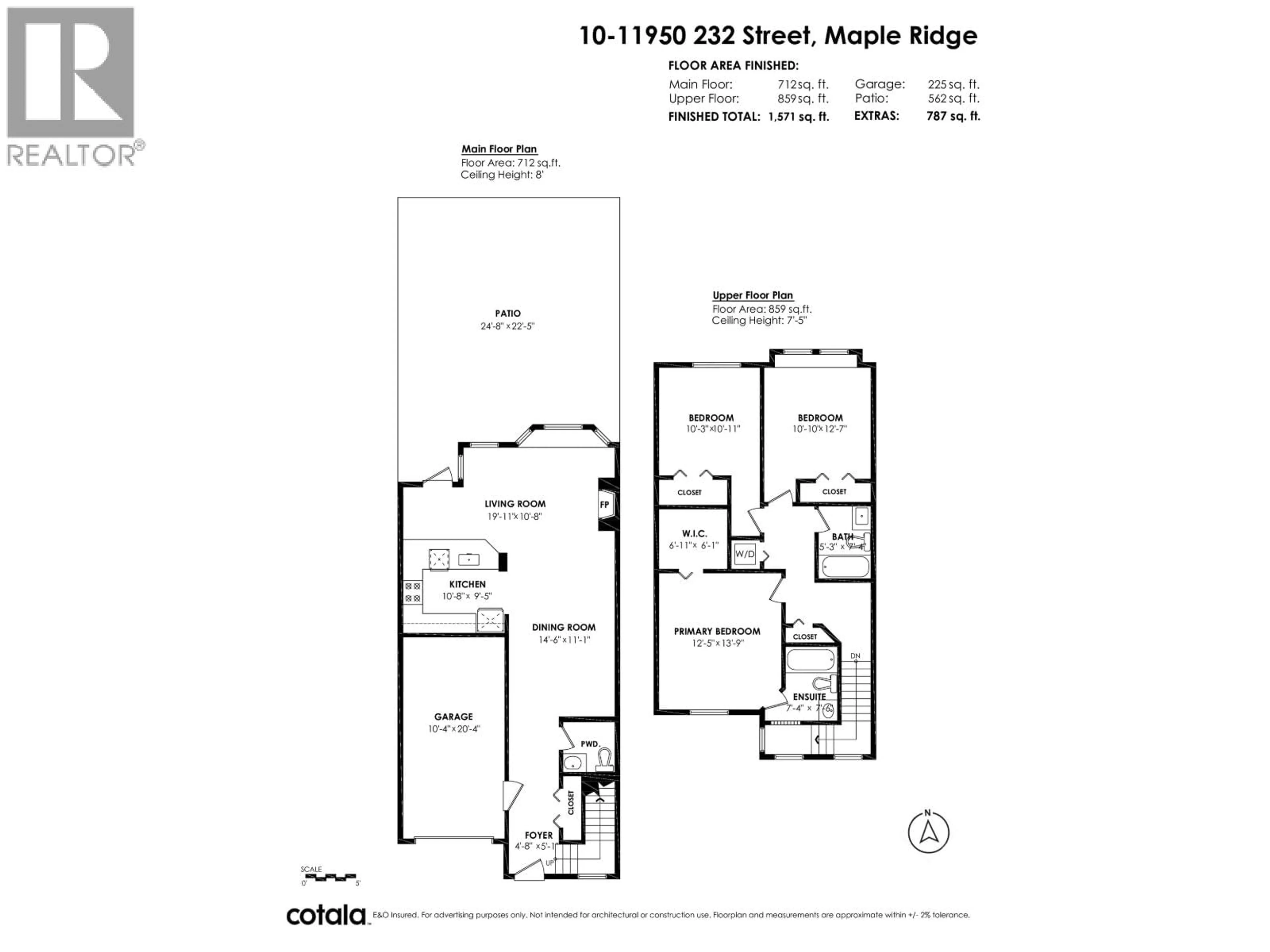 Floor plan for 10 - 11950 232 STREET, Maple Ridge British Columbia V2X6T1