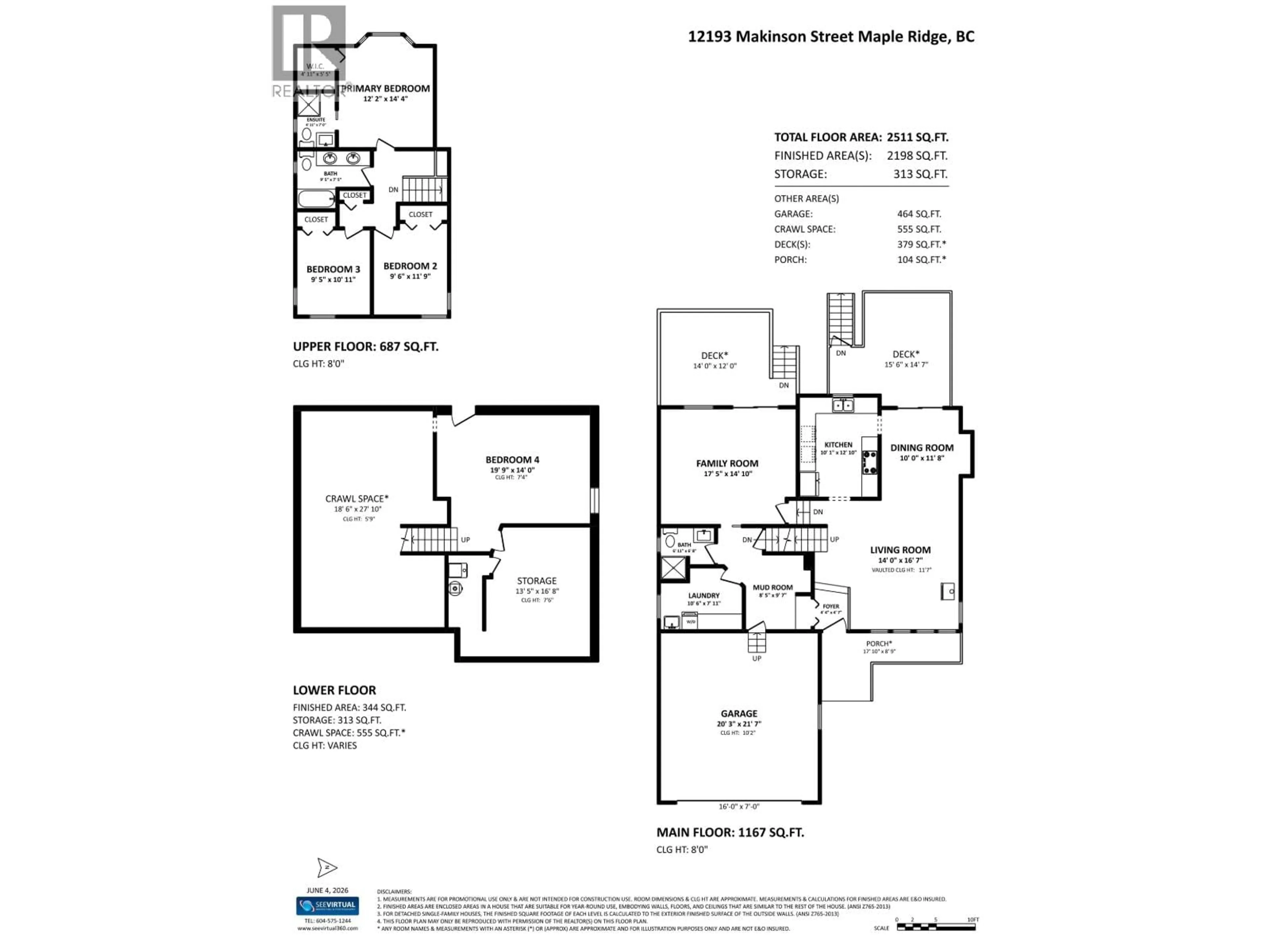 Floor plan for 12193 MAKINSON STREET, Maple Ridge British Columbia V2X9P1