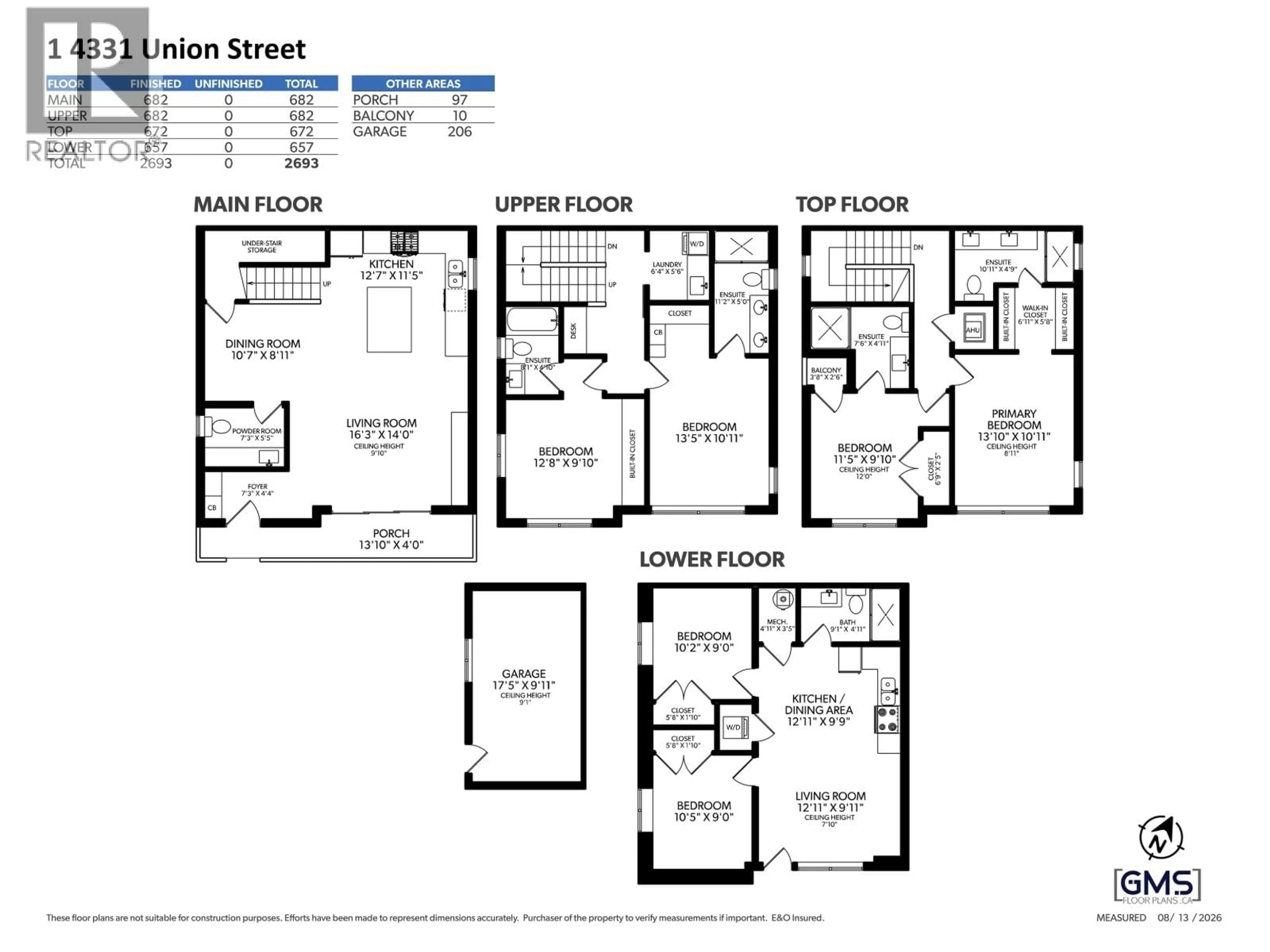 Floor plan for 1 - 4331 UNION STREET, Burnaby British Columbia V5C2X5