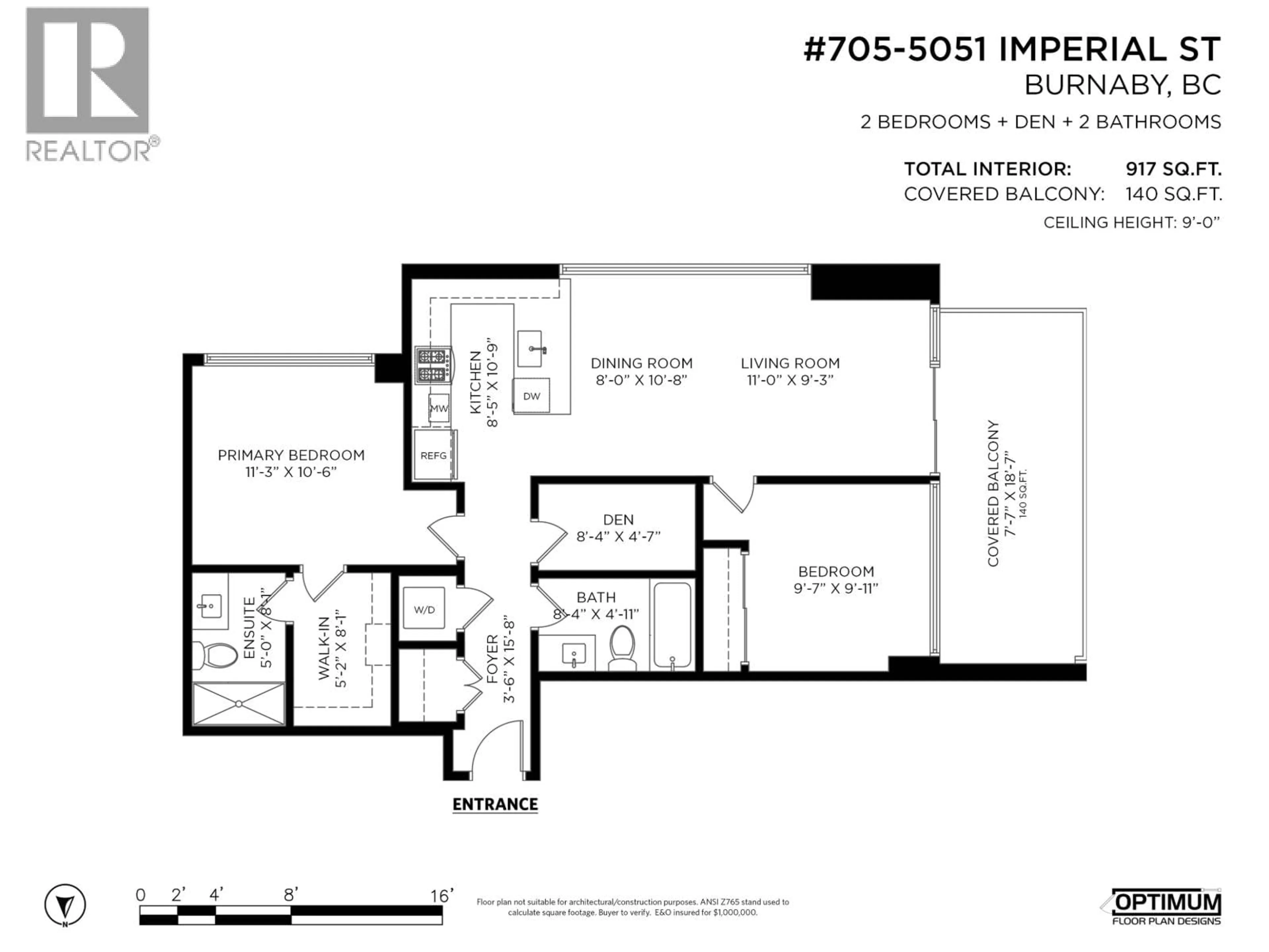 Floor plan for 705 - 5051 IMPERIAL STREET, Burnaby British Columbia V5J0J3