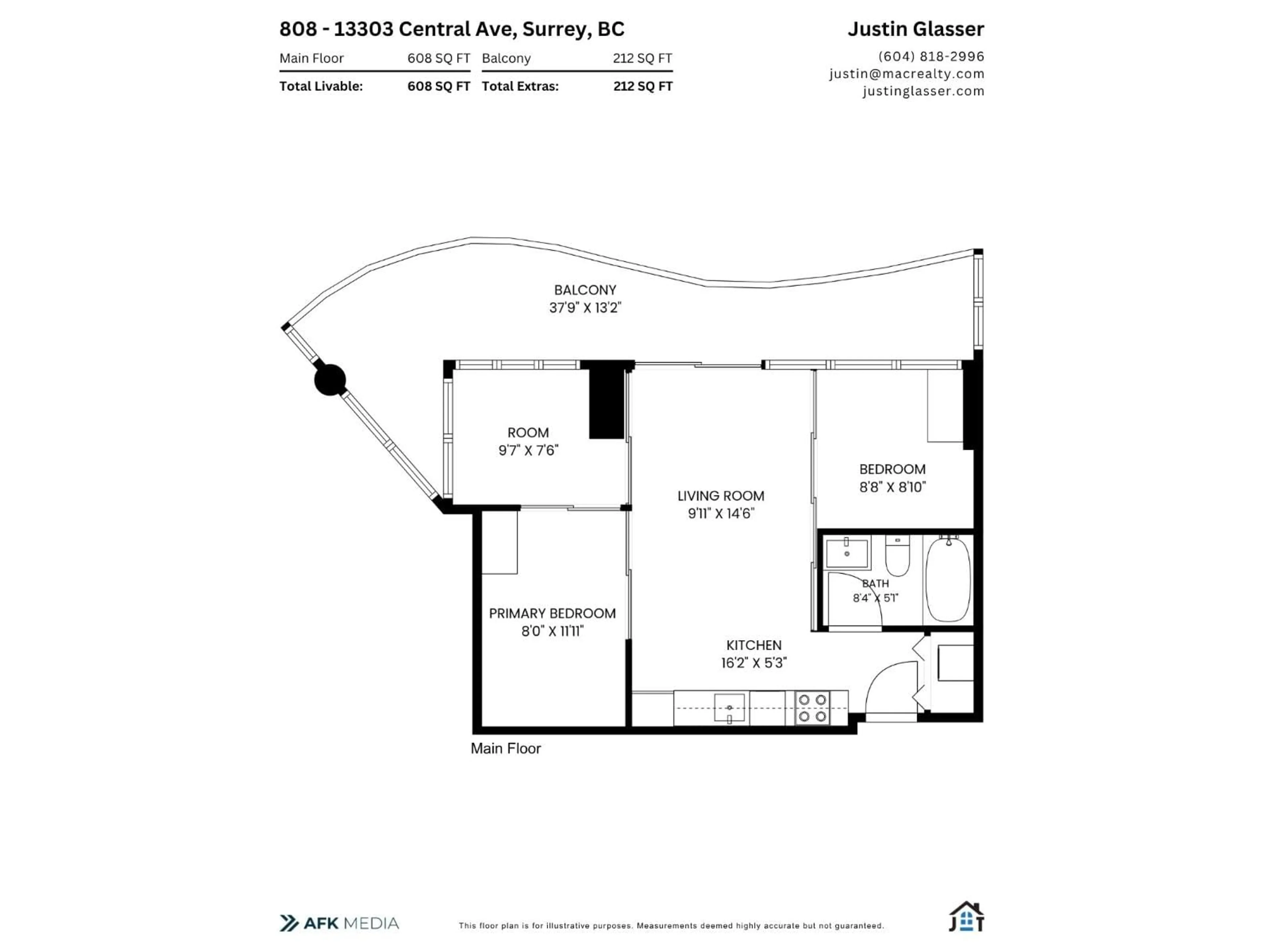 Floor plan for 808 - 13303 CENTRAL AVENUE, Surrey British Columbia V3T0K6