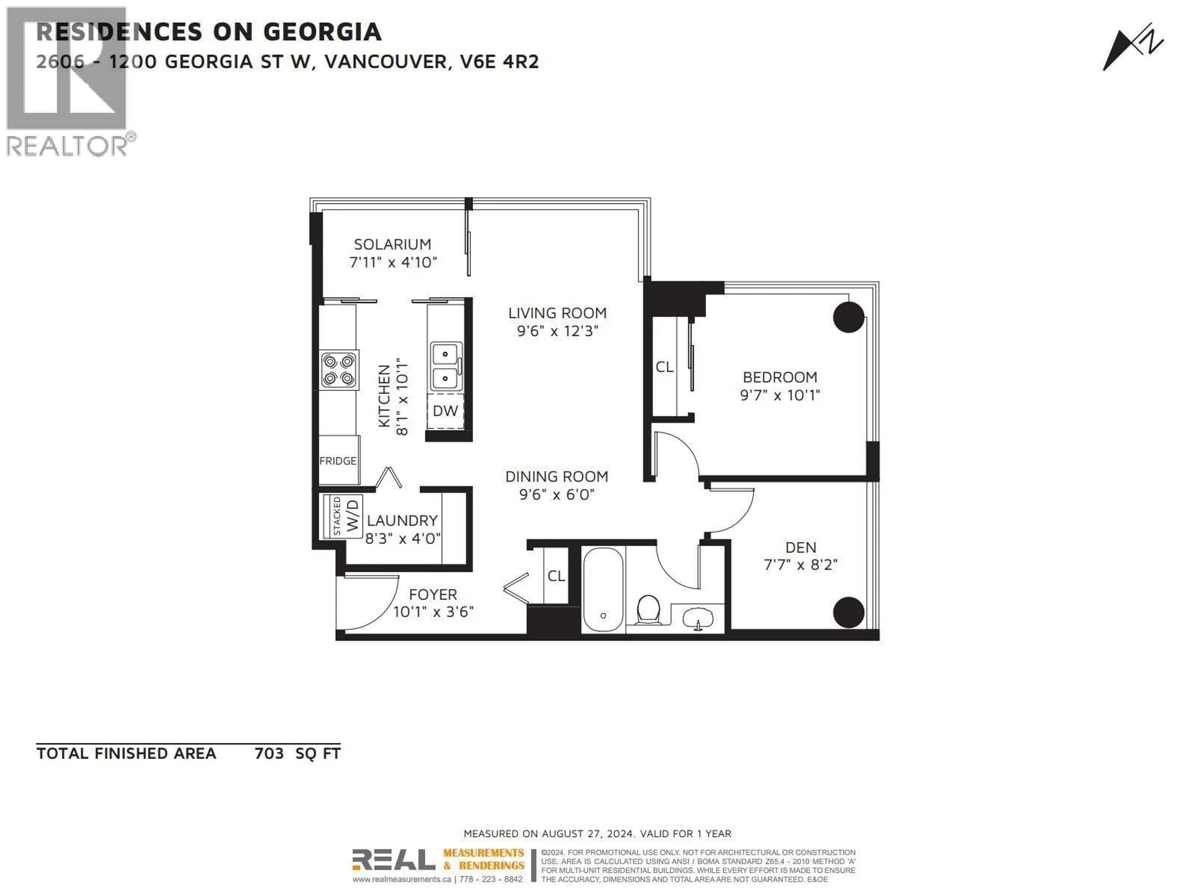 Floor plan for 2606 - 1200 GEORGIA STREET, Vancouver British Columbia V6E4R2