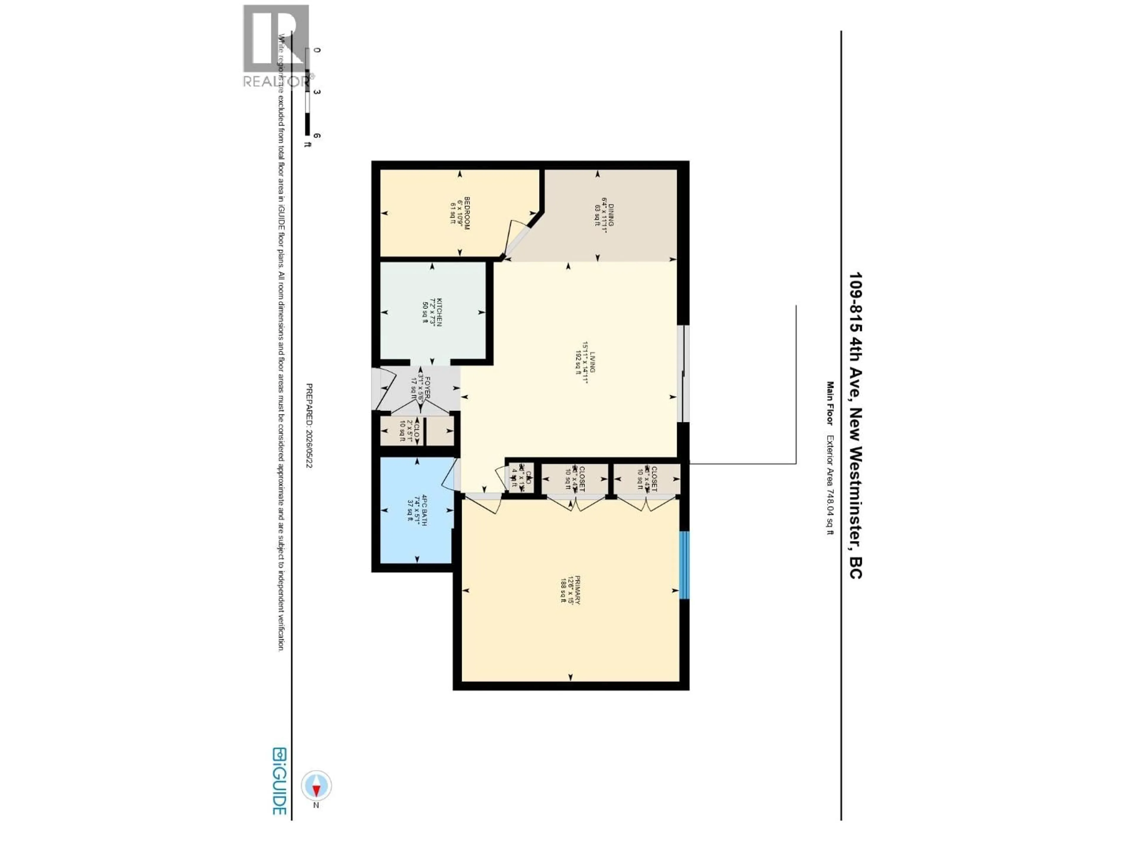 Floor plan for 109 - 815 FOURTH AVENUE, New Westminster British Columbia V3M1S8