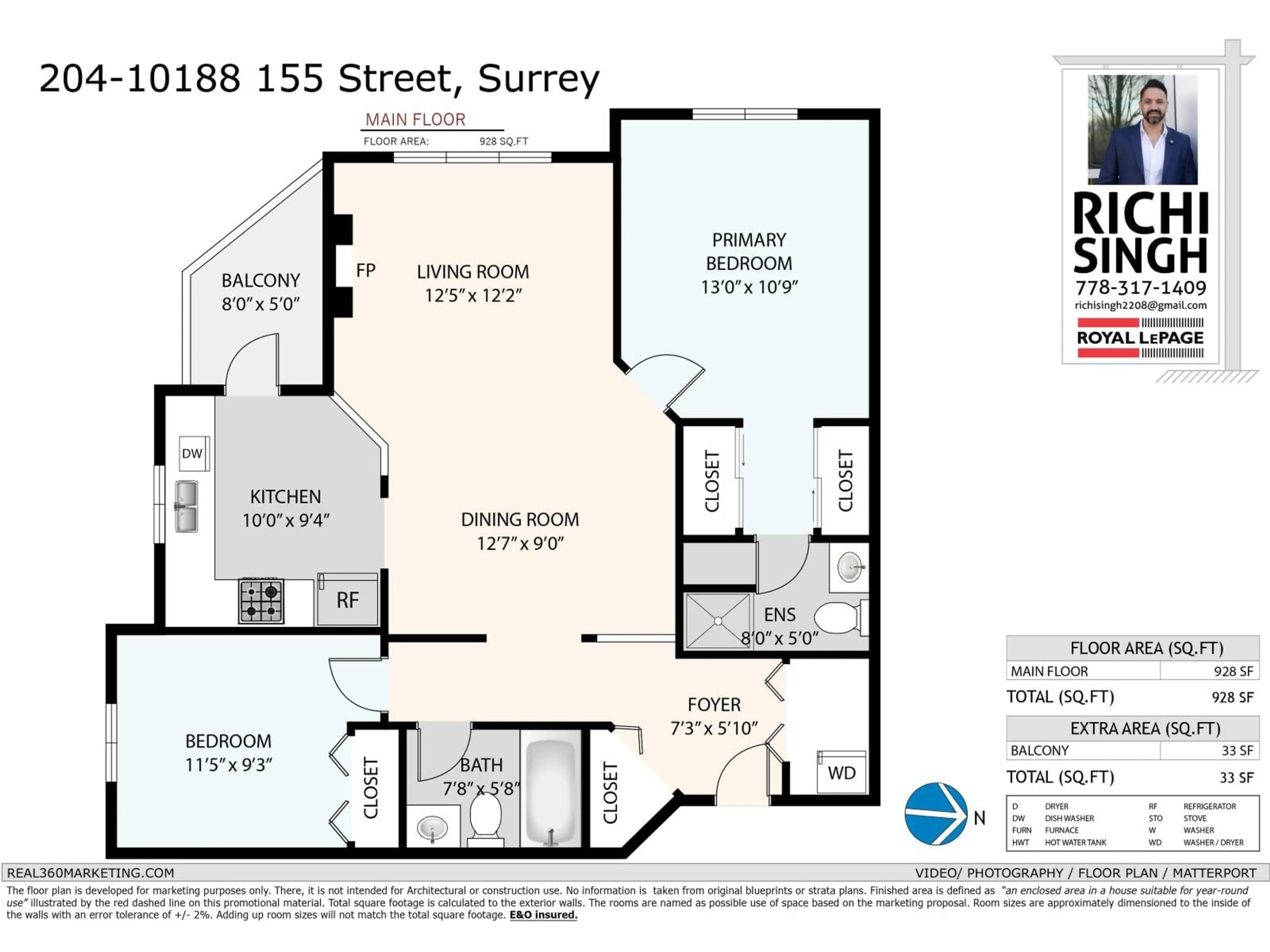 Floor plan for 204 - 10188 155 STREET, Surrey British Columbia V3R0R6