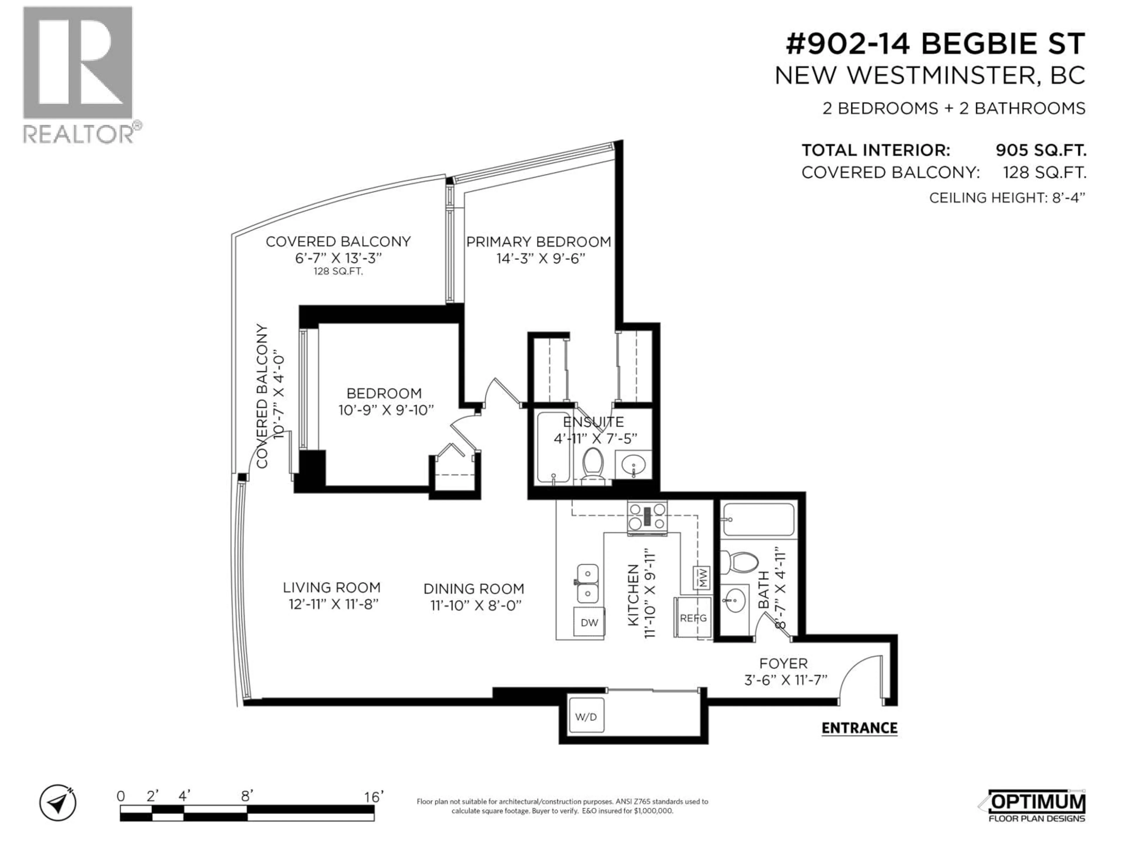 Floor plan for 902 - 14 BEGBIE STREET, New Westminster British Columbia V3M0C4