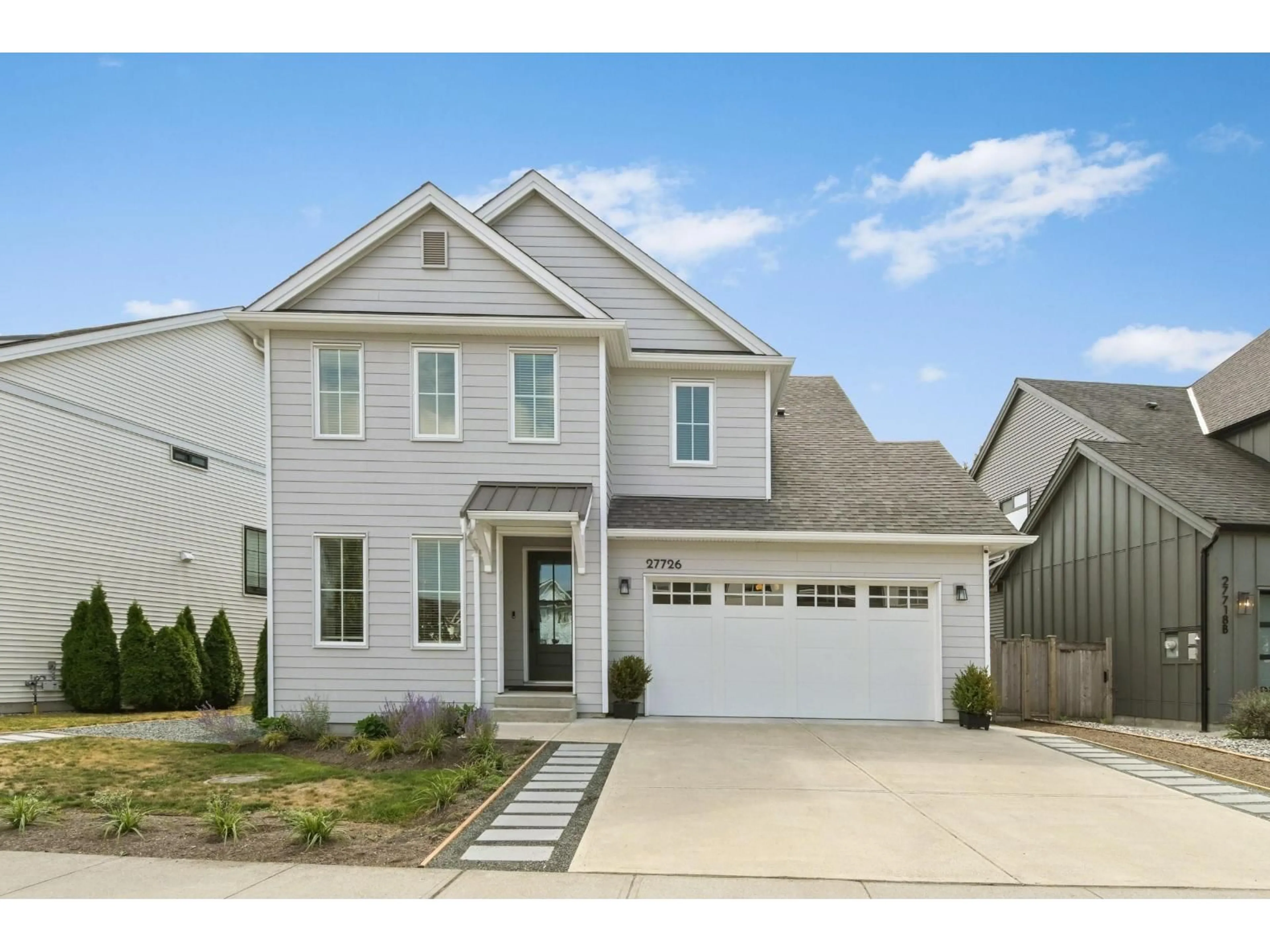 Home with vinyl exterior material, street for 27726 ROUNDHOUSE DRIVE, Abbotsford British Columbia V4X0A5