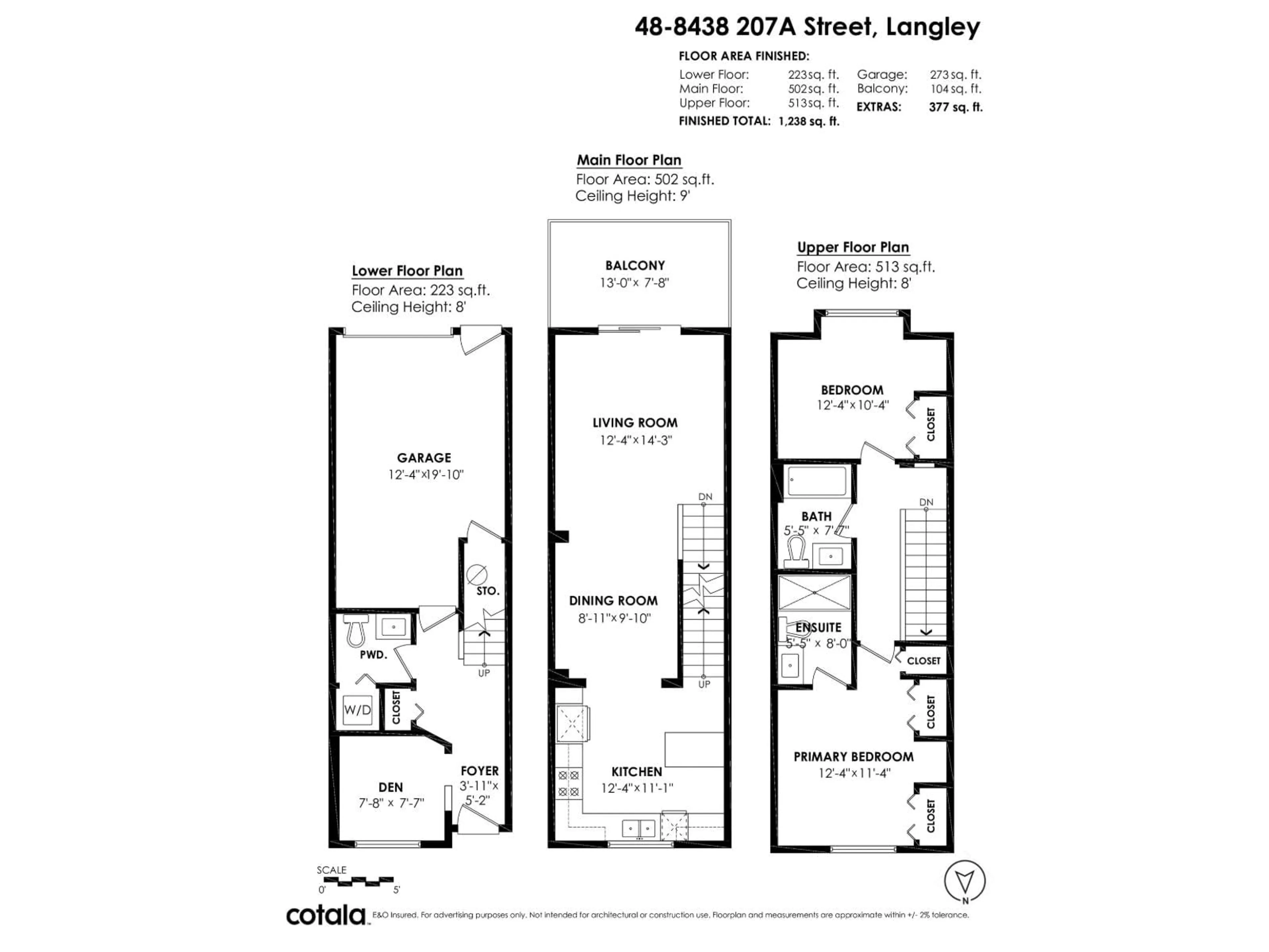 Floor plan for 48 - 8438 207A STREET, Langley British Columbia V2Y0N8
