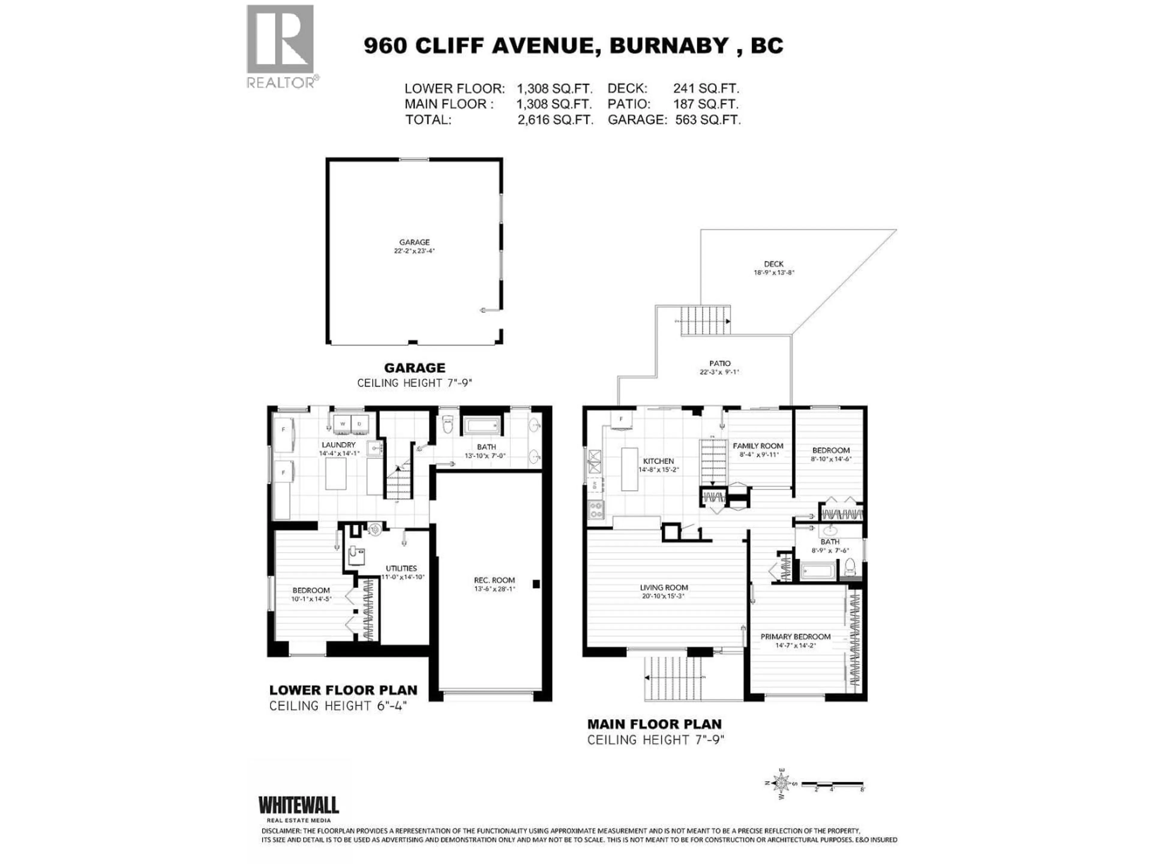 Floor plan for 960 CLIFF AVENUE, Burnaby British Columbia V5A2J5