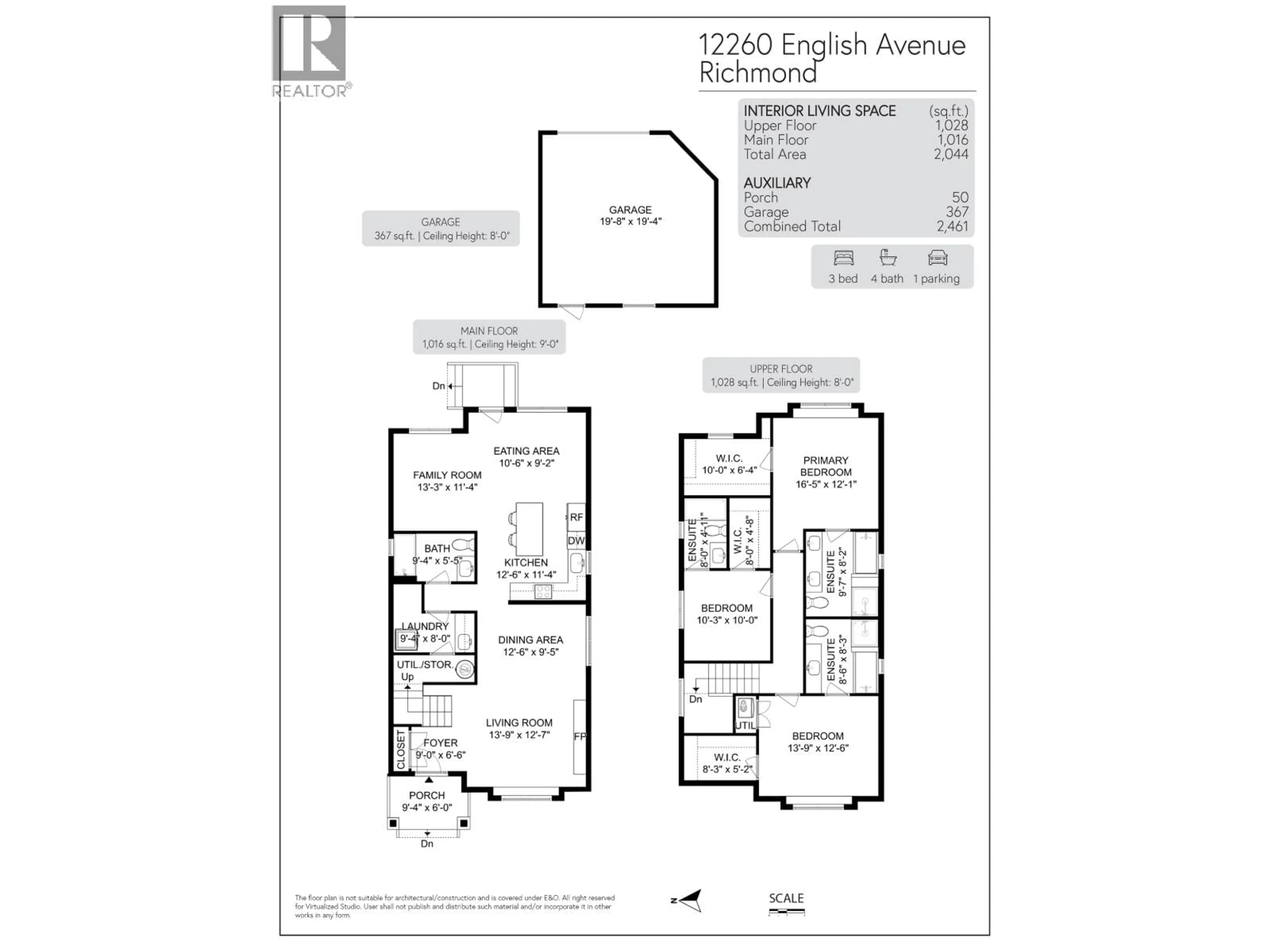 Floor plan for 12260 ENGLISH AVENUE, Richmond British Columbia V7E6S8