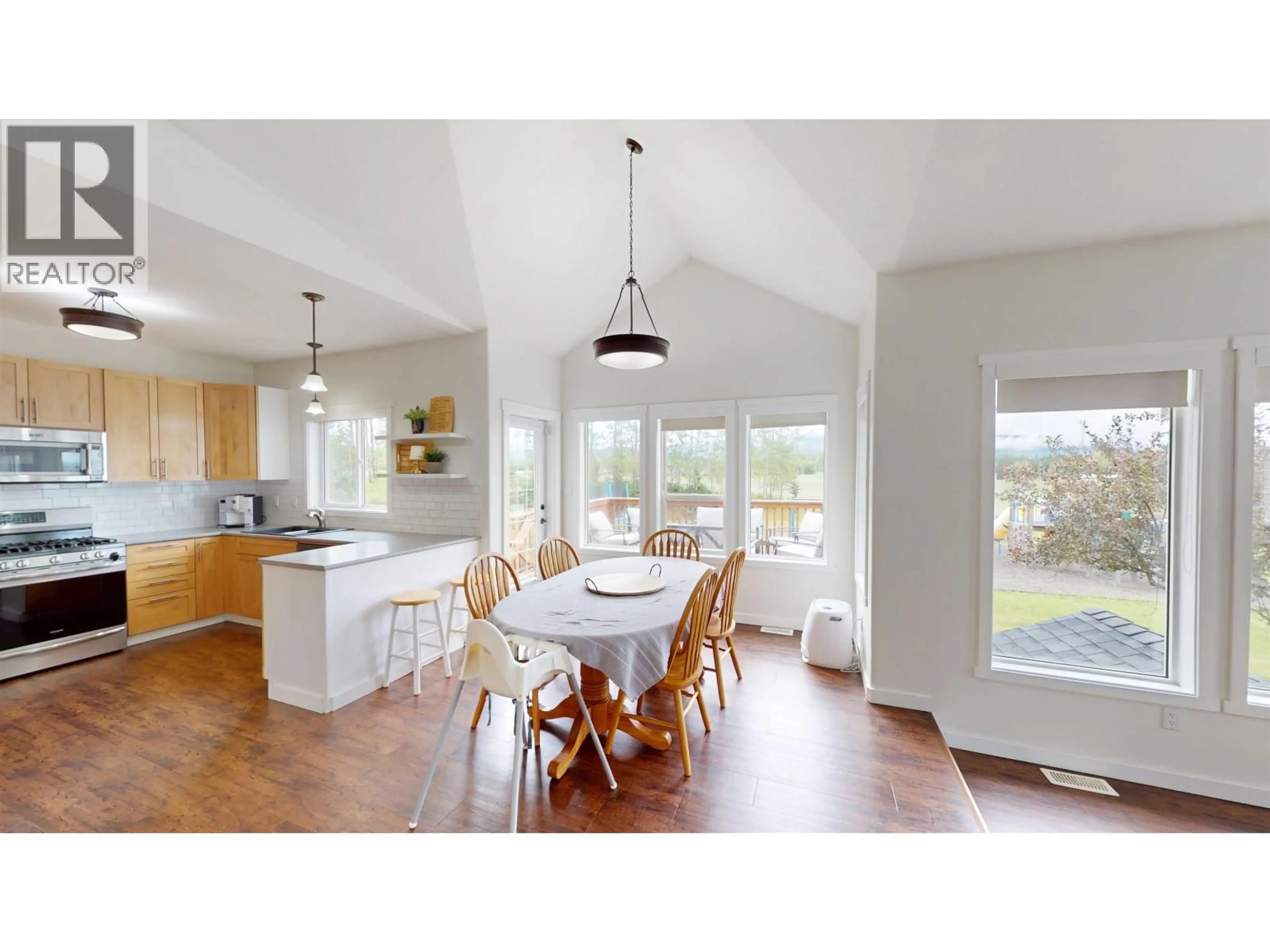 Open concept kitchen, wood/laminate floor for 1969 GOOLD ROAD, Houston British Columbia V0J1Z0