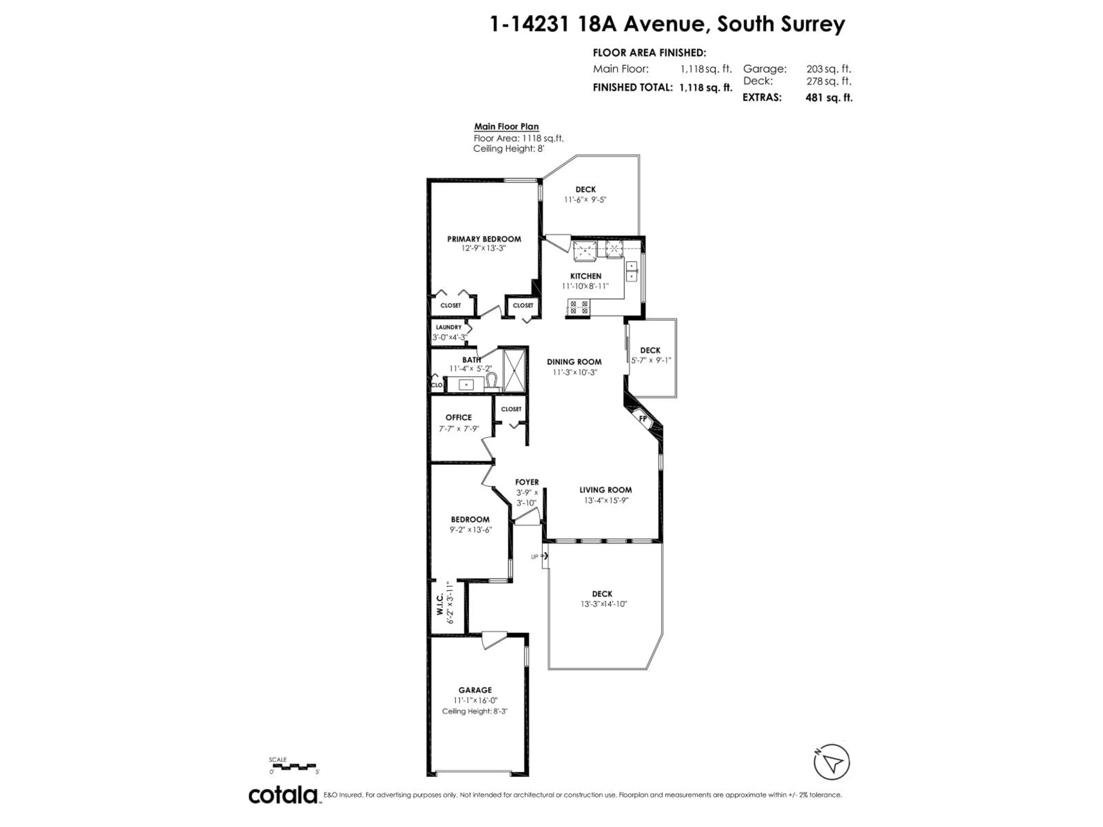 Floor plan for 1 - 14231 18A AVENUE, Surrey British Columbia V4A7N8