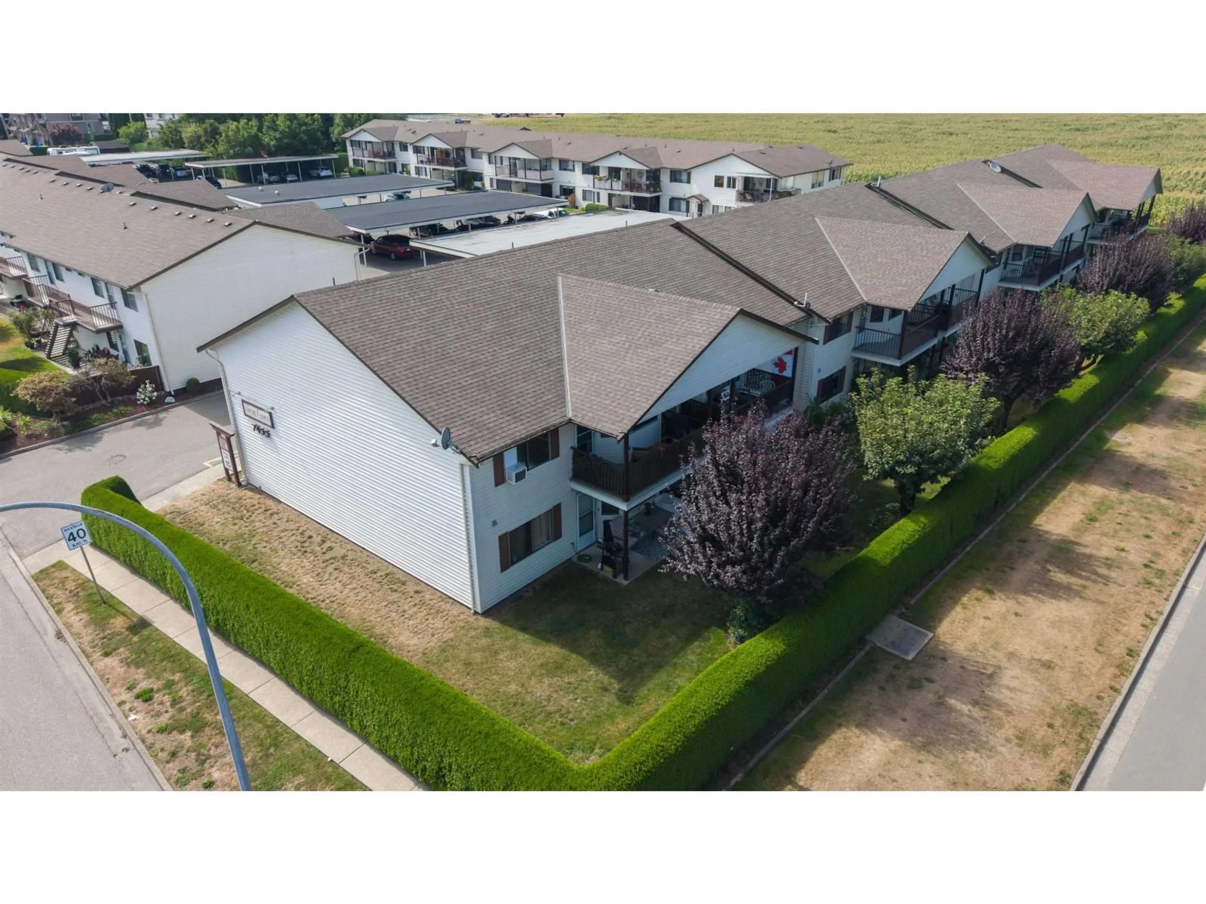 A pic from outside/outdoor area/front of a property/back of a property/a pic from drone, street for 2 - 7455 HURON STREET, Chilliwack British Columbia V2R2R9