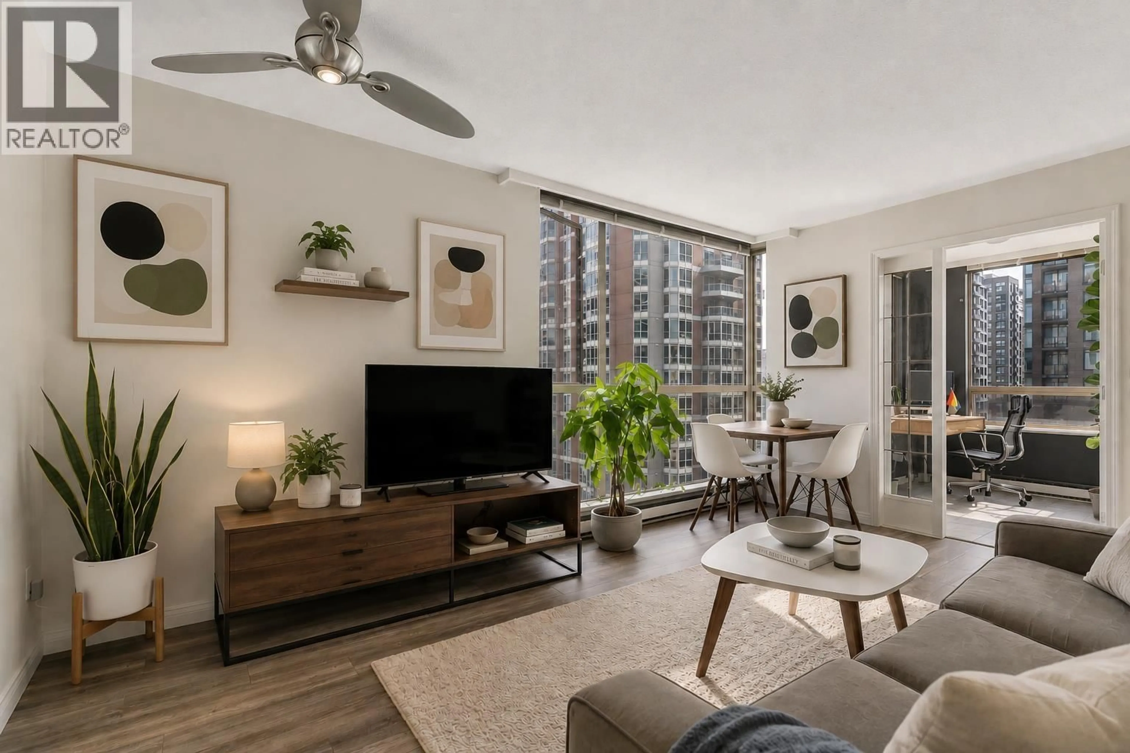 Living room with furniture, unknown for 1405 - 822 HOMER STREET, Vancouver British Columbia V6B6M3