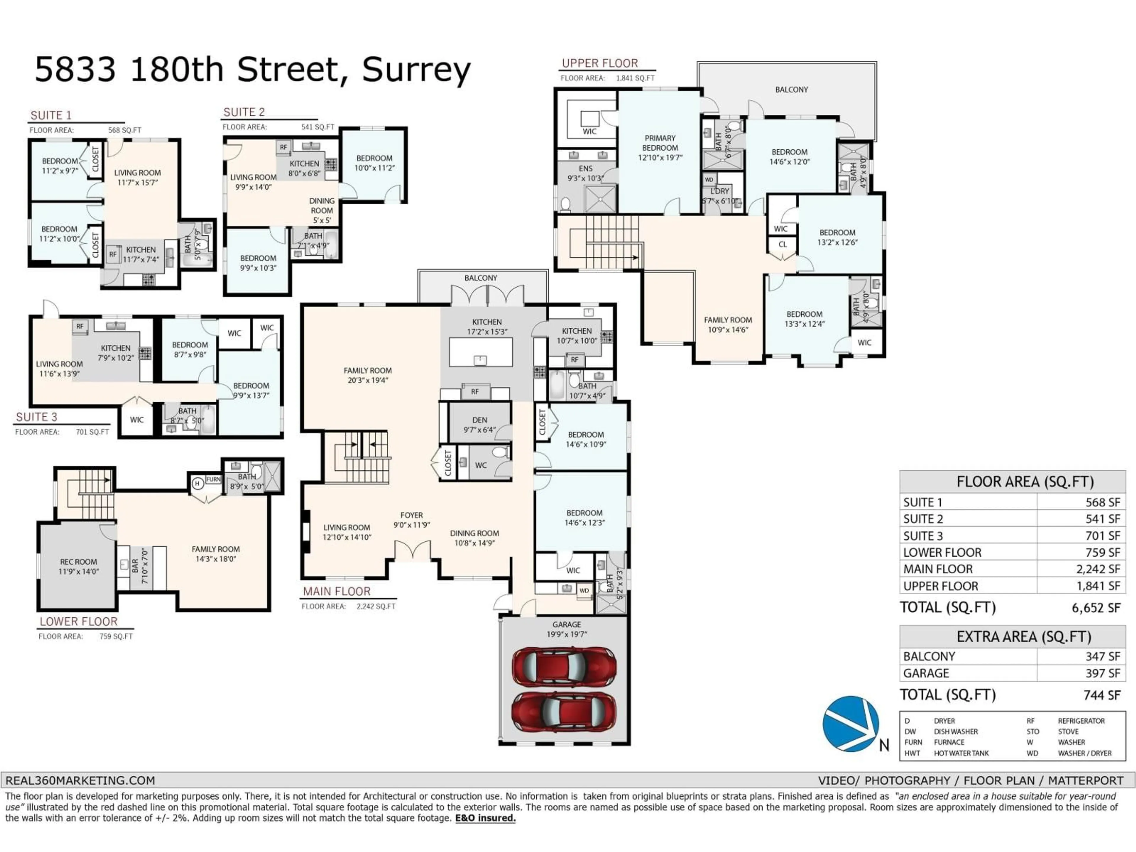 Floor plan for 5833 180 STREET, Surrey British Columbia V3S4L2