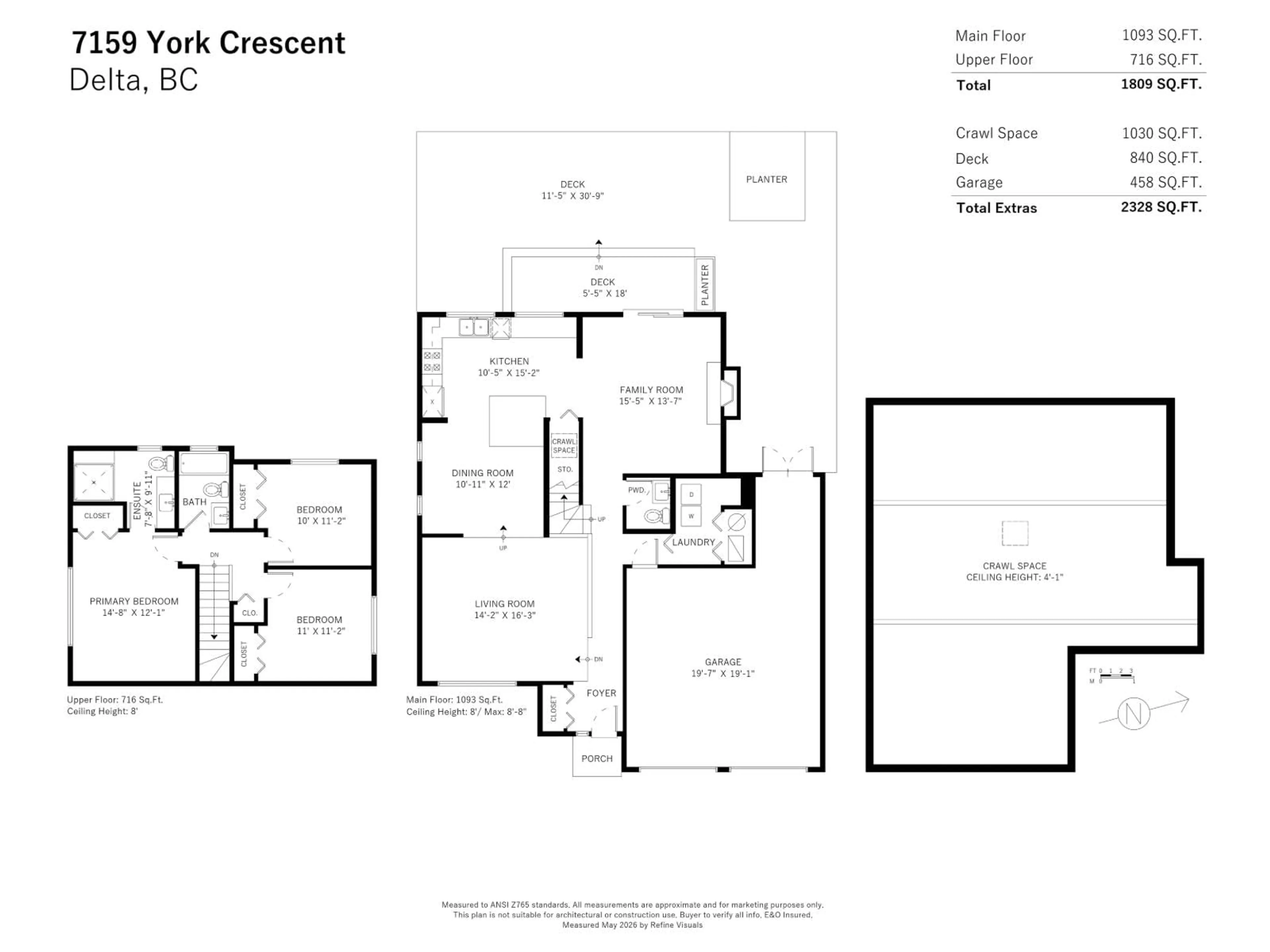 Floor plan for 7159 YORK CRESCENT, Delta British Columbia V4E2W8