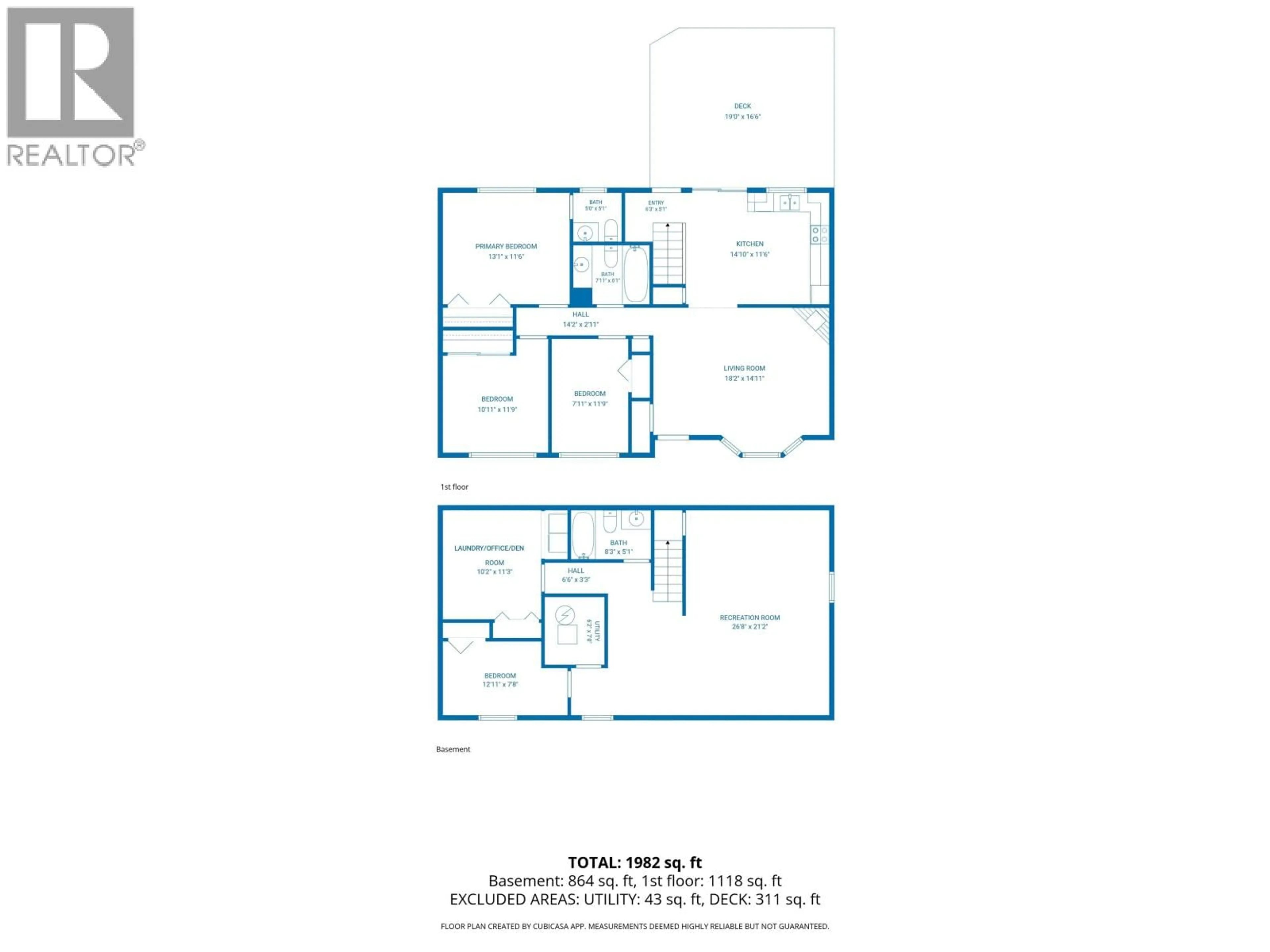 Floor plan for 3681 HAZEL DRIVE, Prince George British Columbia V2K1Z3