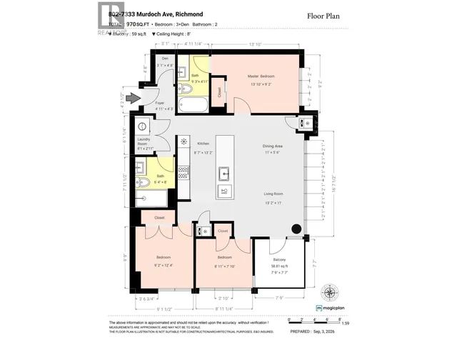 802 - 7333 MURDOCH AVENUE, Richmond 4