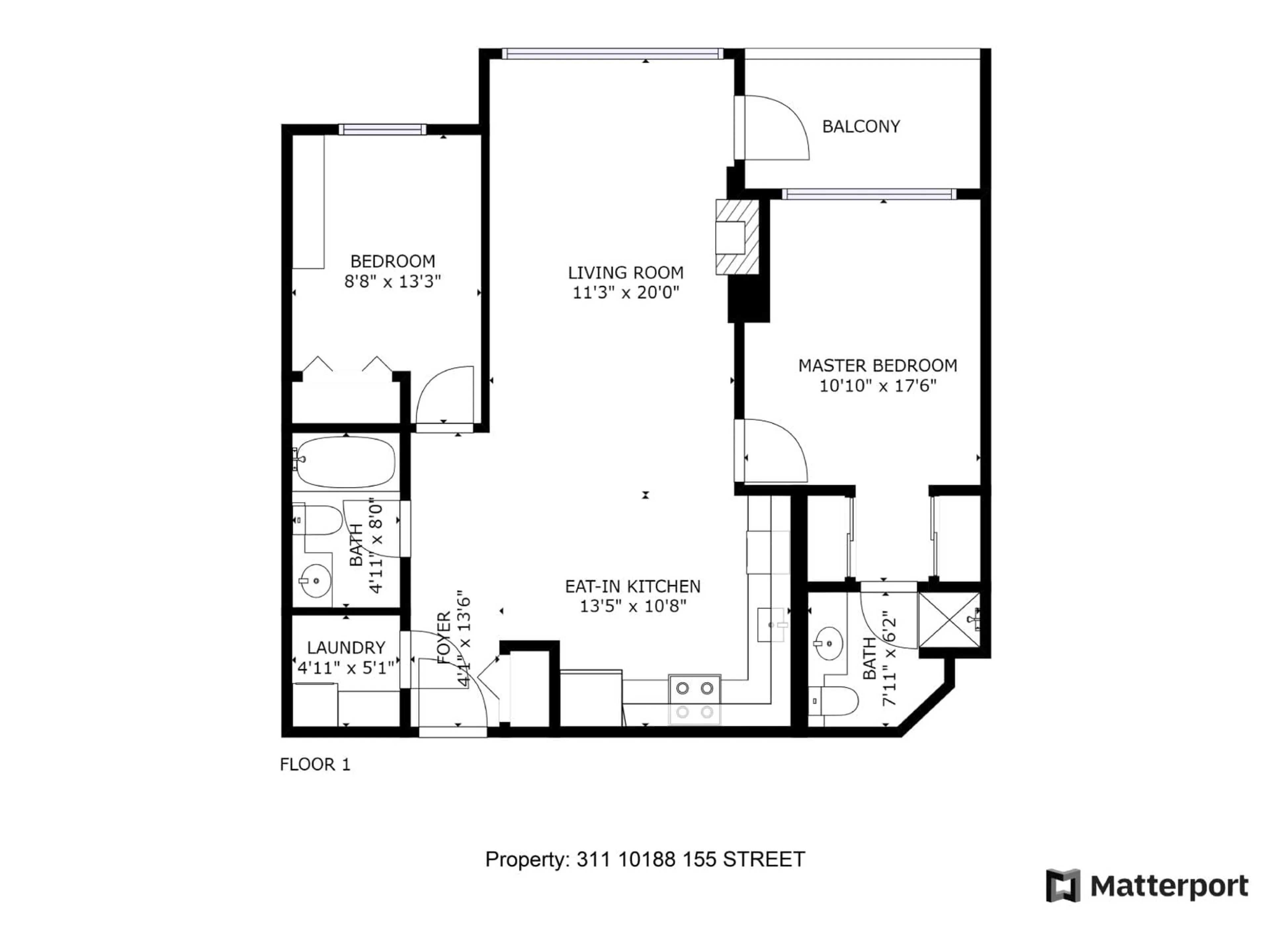 Floor plan for 311 - 10188 155 STREET, Surrey British Columbia V3R0R6