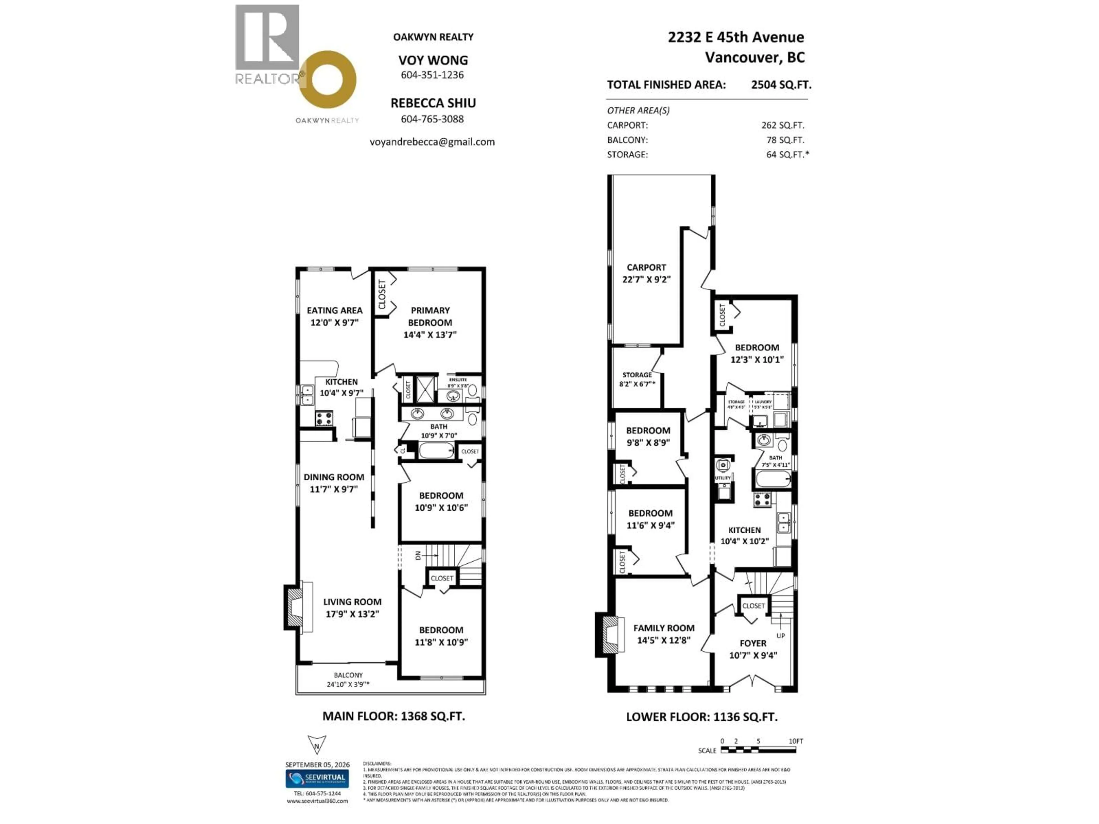 Floor plan for 2232 45 AVENUE, Vancouver British Columbia V5P1N8